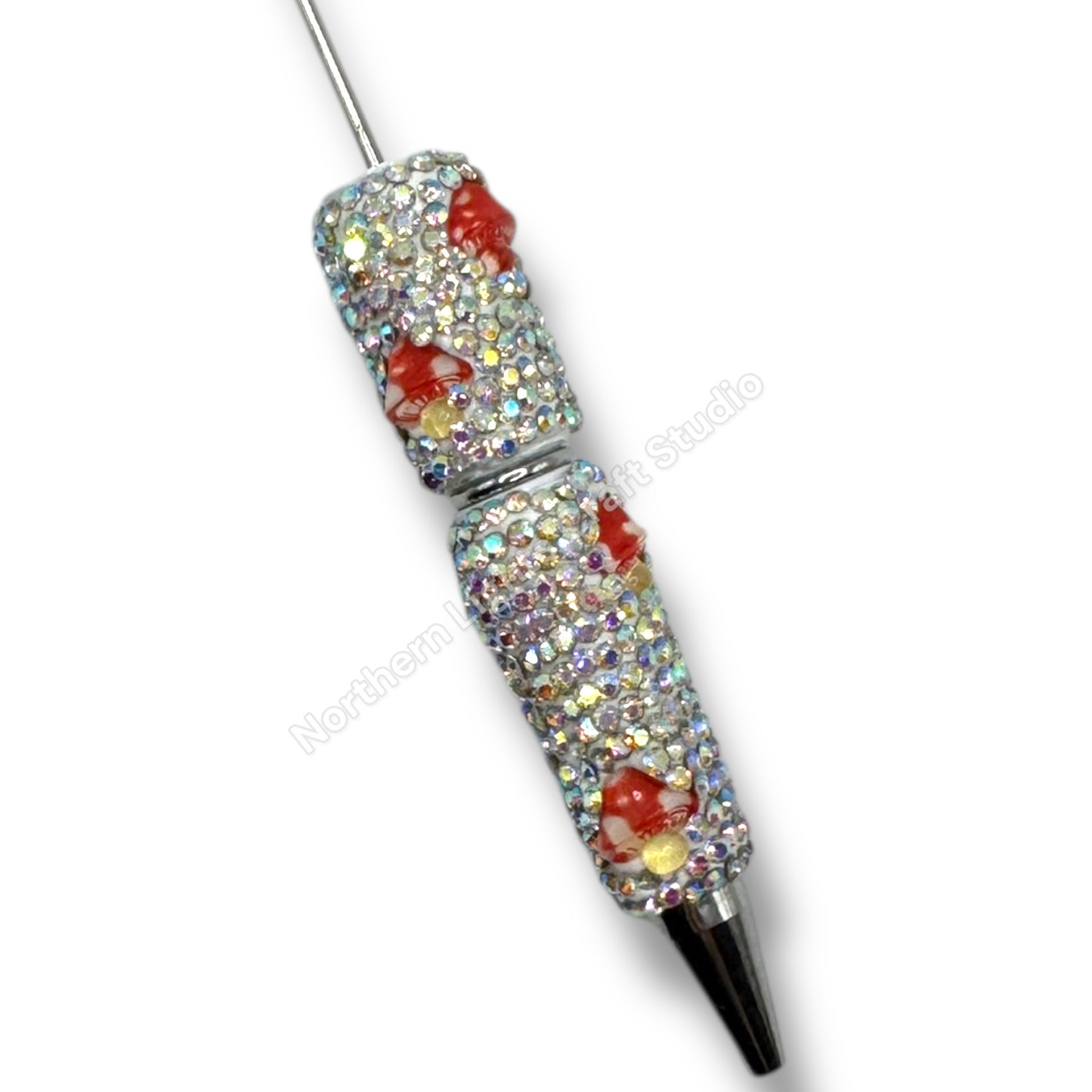 Beadable Avocado Rhinestone Pens, Beaded Mushroom Pen, Beaded Turtle Pen