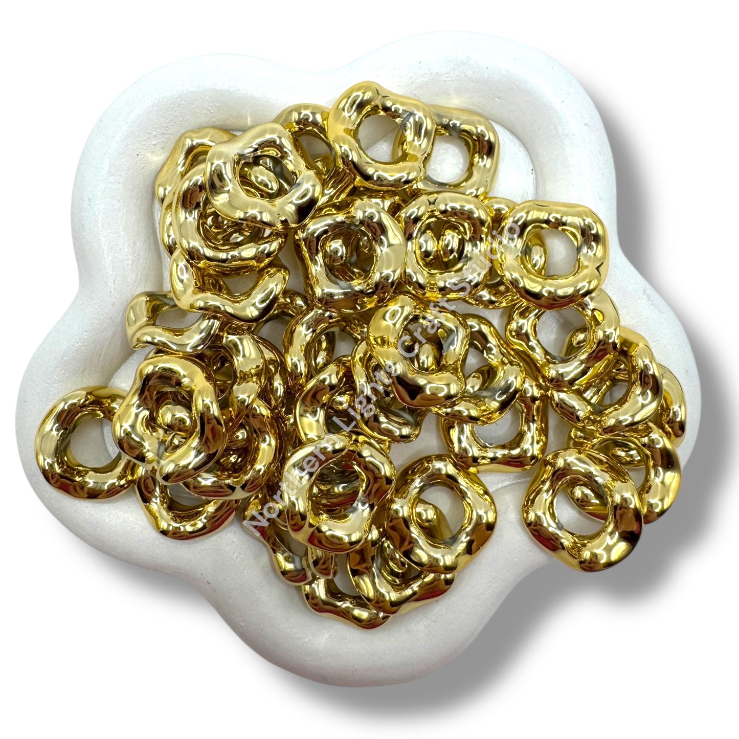 Gold and Silver Wavy Spacer 16mm - Solid or Mix of 50 pcs.