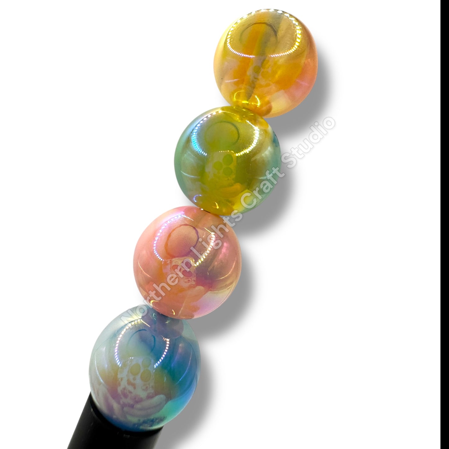 16mm UV Color Swirl Beads - 20pcs.