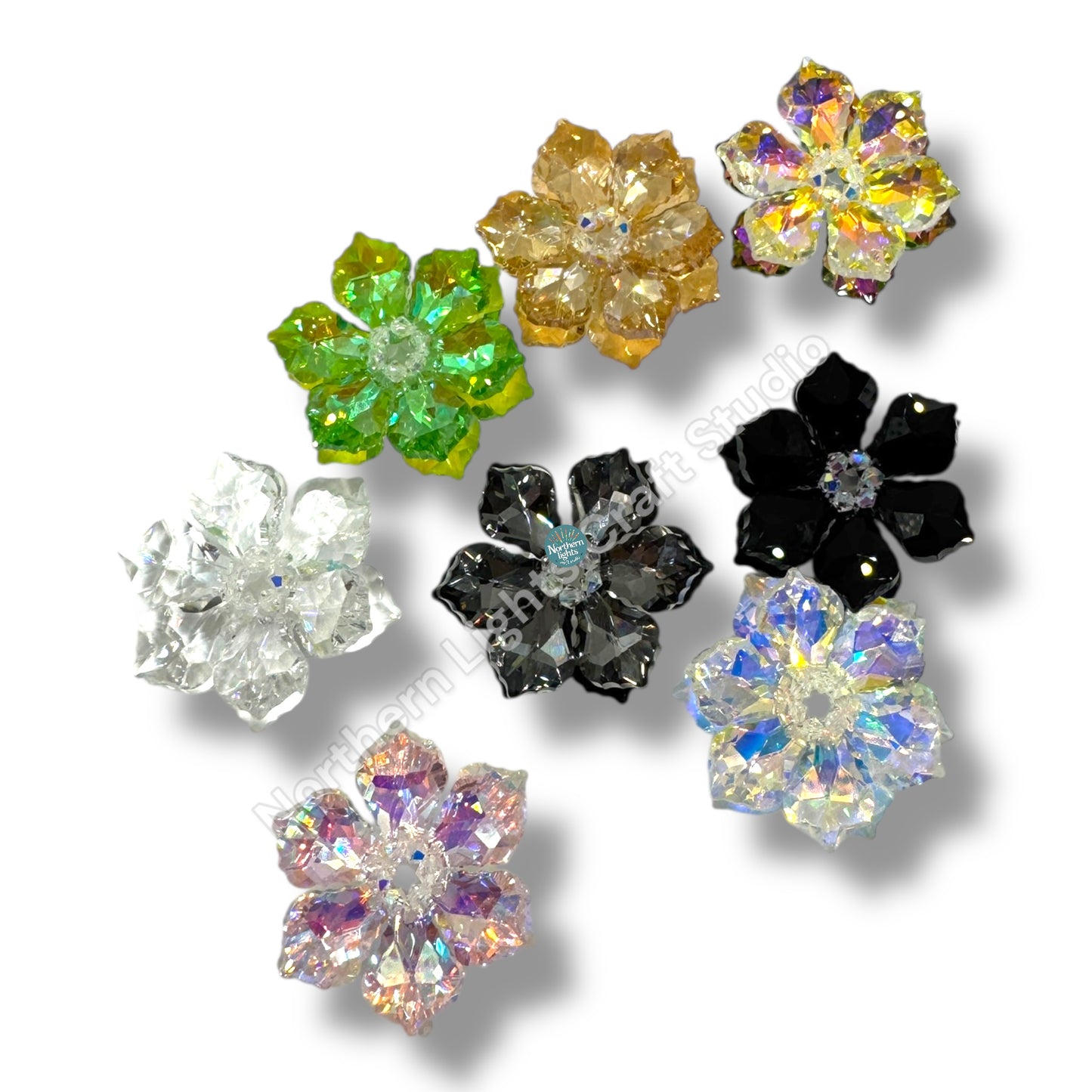 Handmade Glass Crystal Flower Double Layer Bead - 40mm
