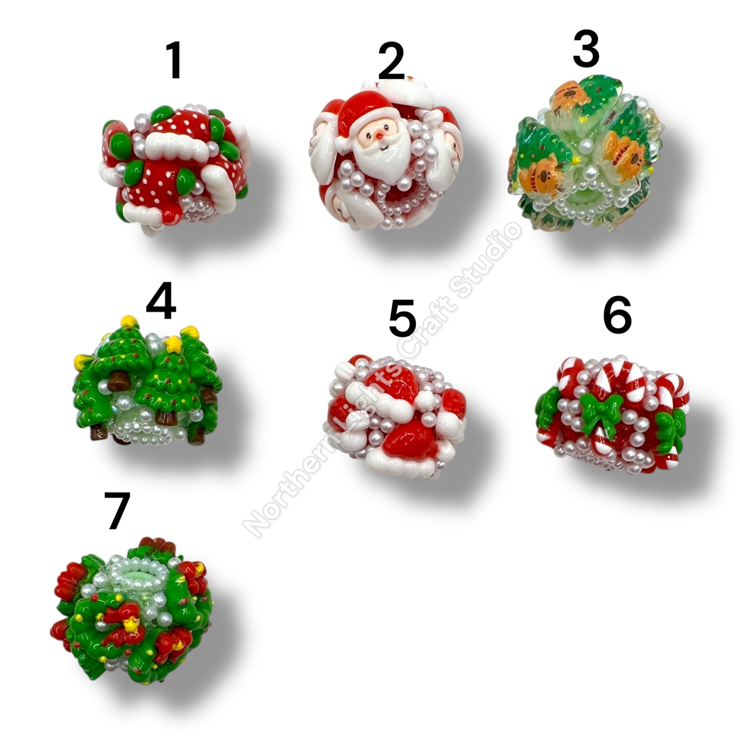 Acrylic Charm Christmas Sugar Beads 20mm - 3 pcs.