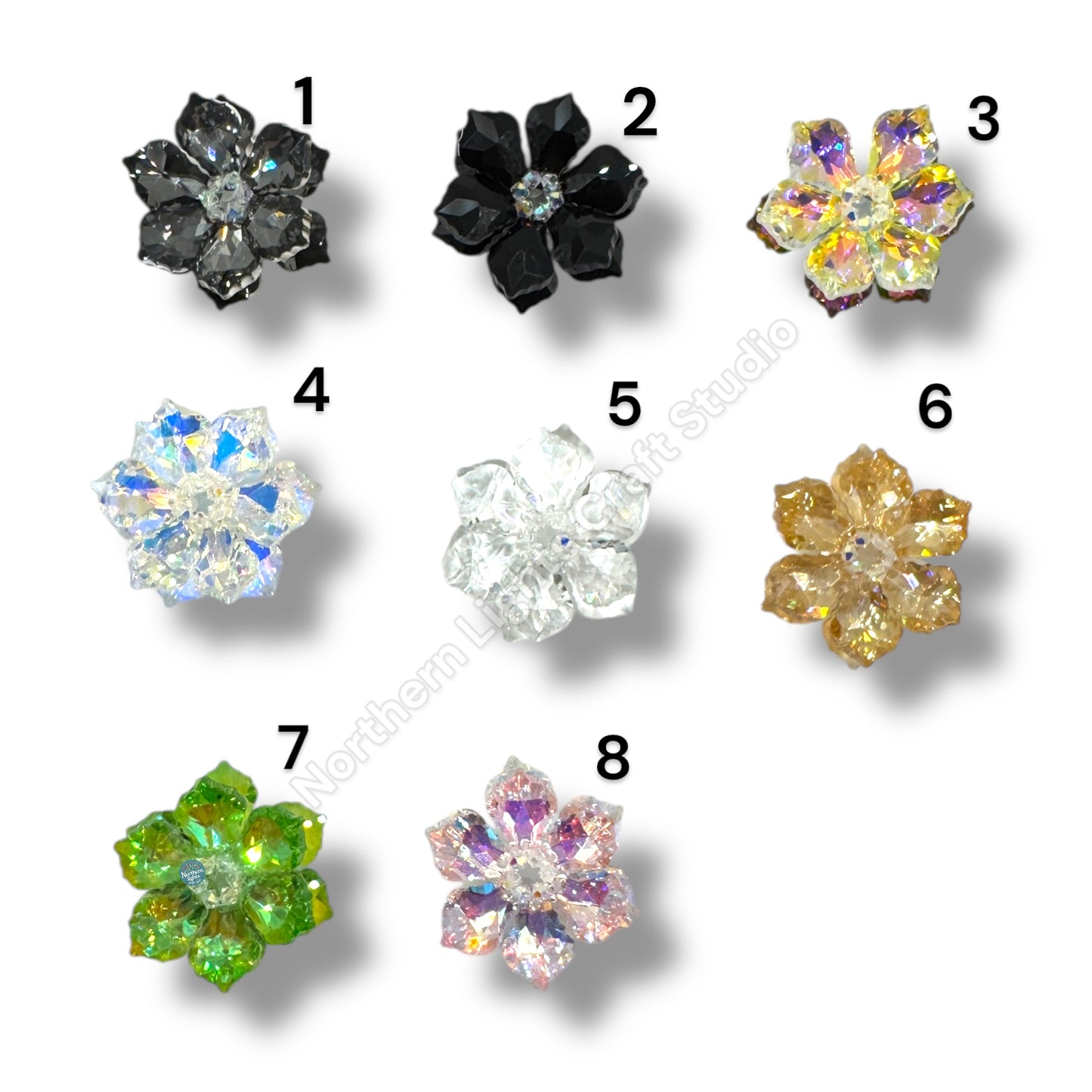 Handmade Glass Crystal Flower Double Layer Bead - 40mm