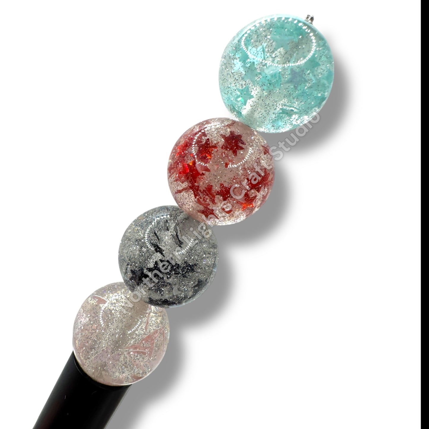 16mm Glittle Star Foil Beads 20pcs.