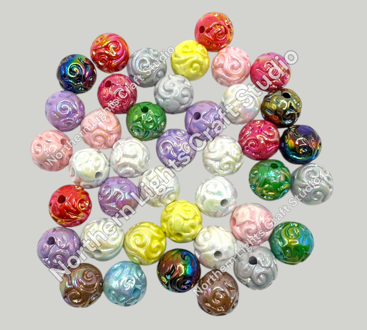 16mm Swirl Carved Beads - 20pcs.
