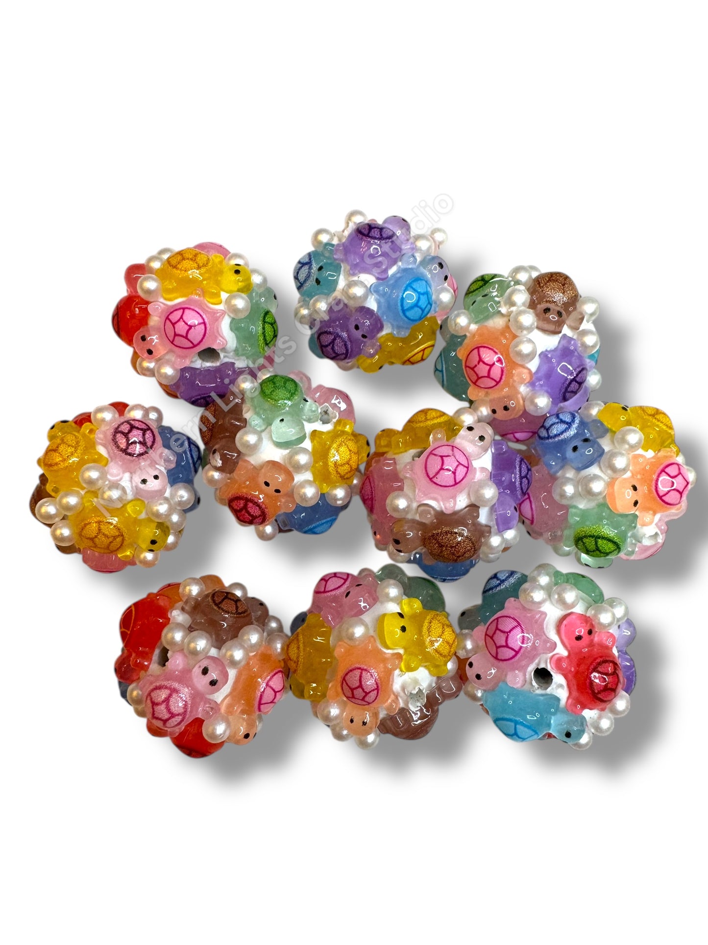 Fancy Turtle Beads - 5 pcs.