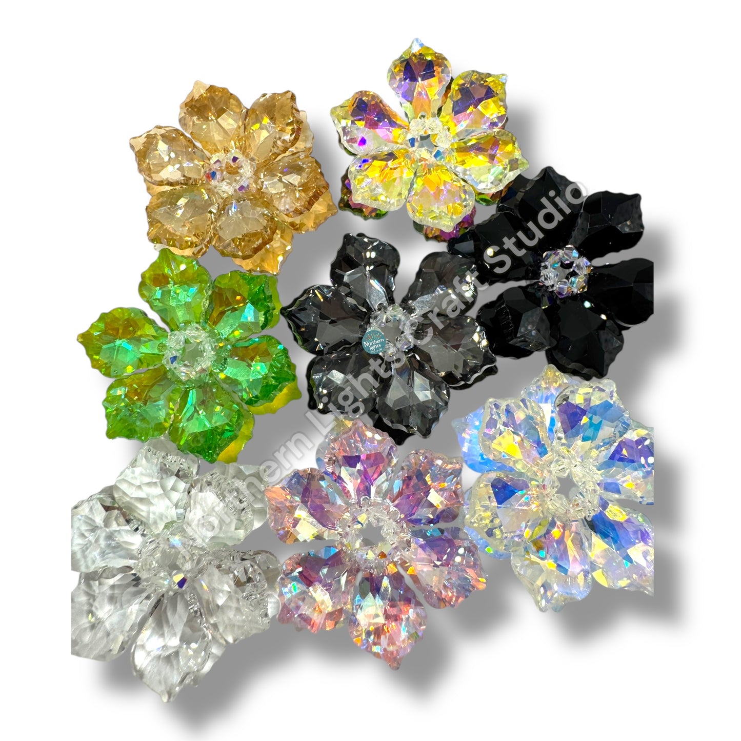 Handmade Glass Crystal Flower Double Layer Bead - 40mm