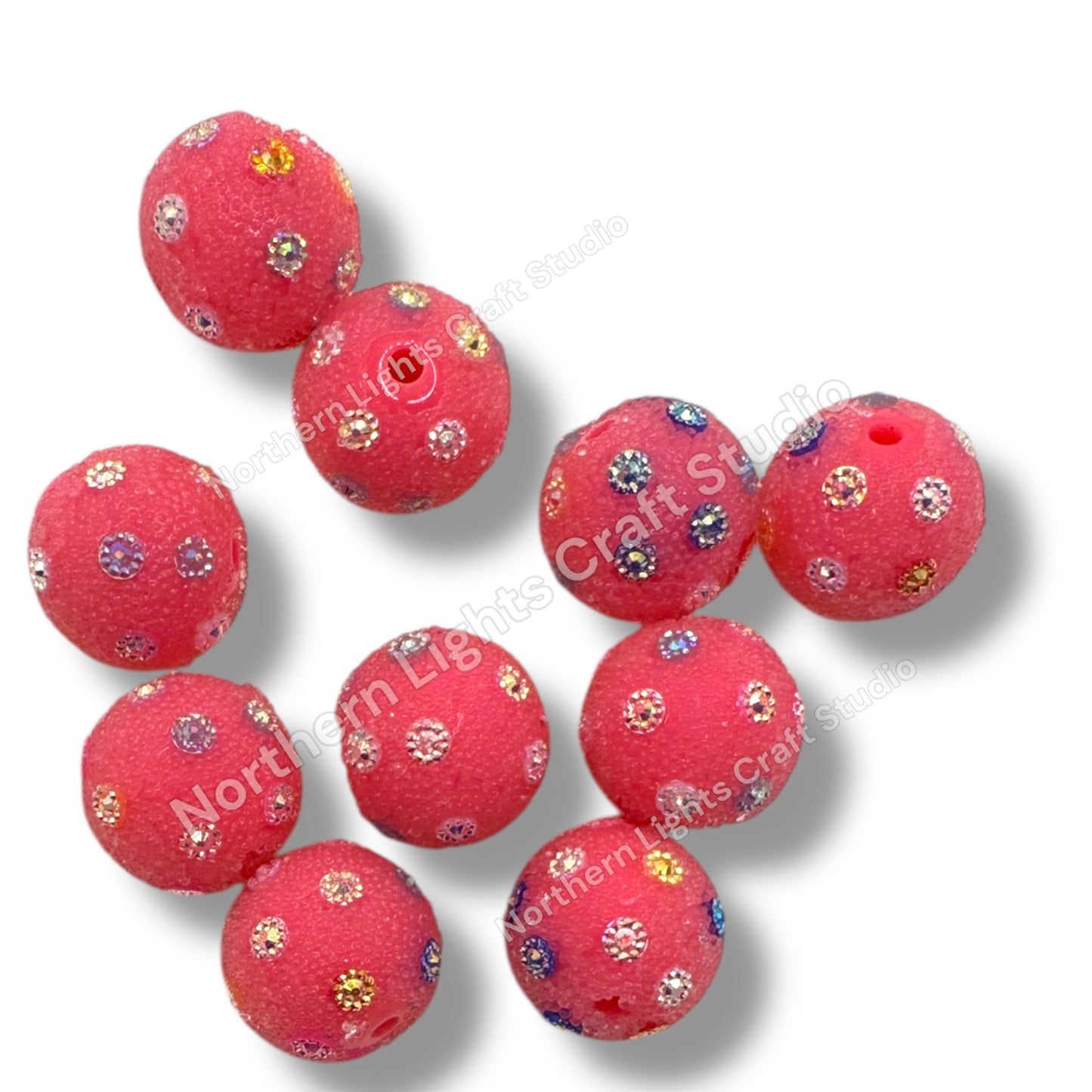 20mm Glitter Sequin Acrylic Beads 10pcs.