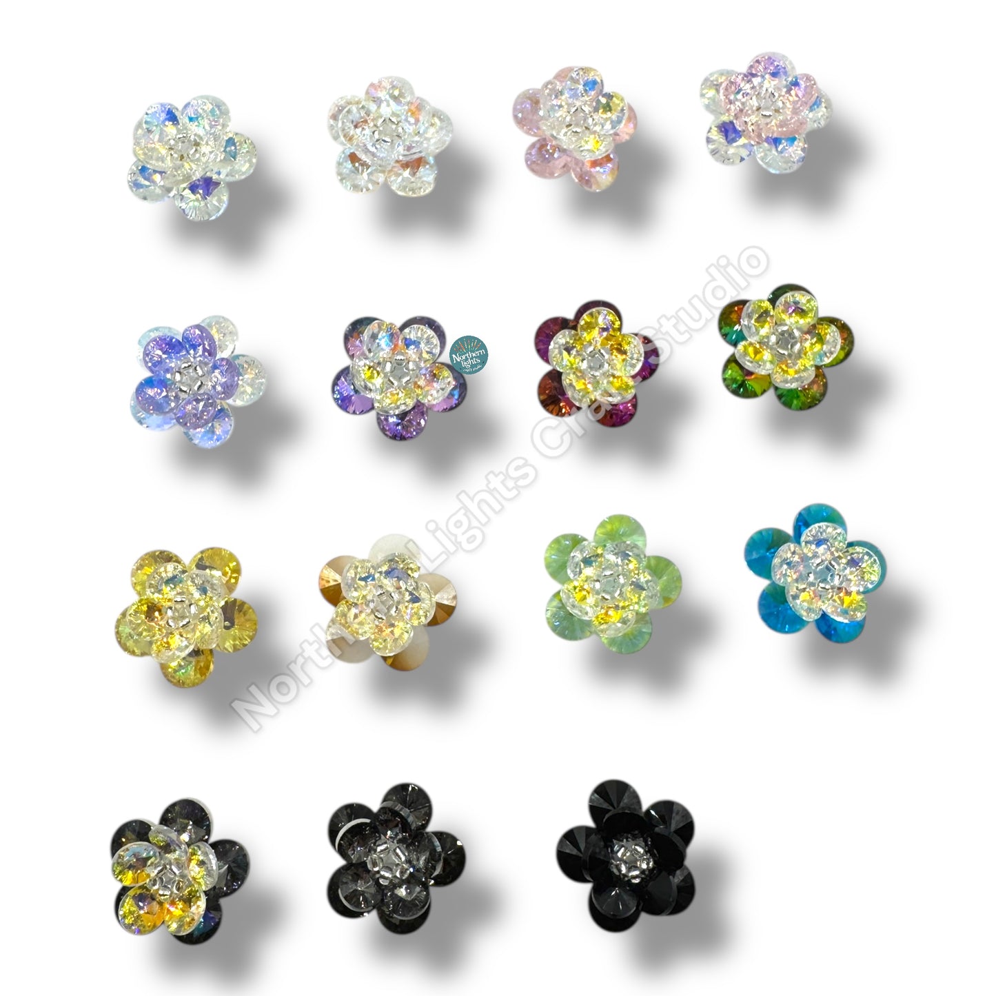 Handmade Crystal Flower Double Layer Bead - 26mm