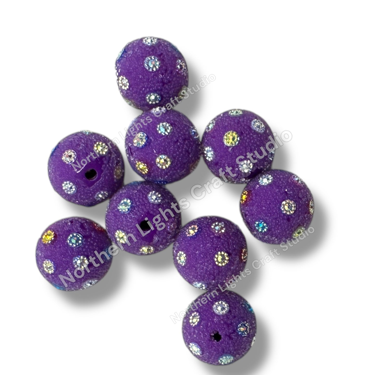 20mm Glitter Sequin Acrylic Beads 10pcs.