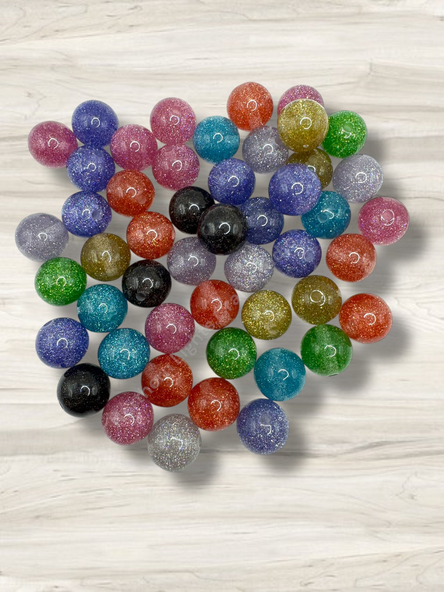 Glitter Shiny Beads 20 mm - 10 Pieces