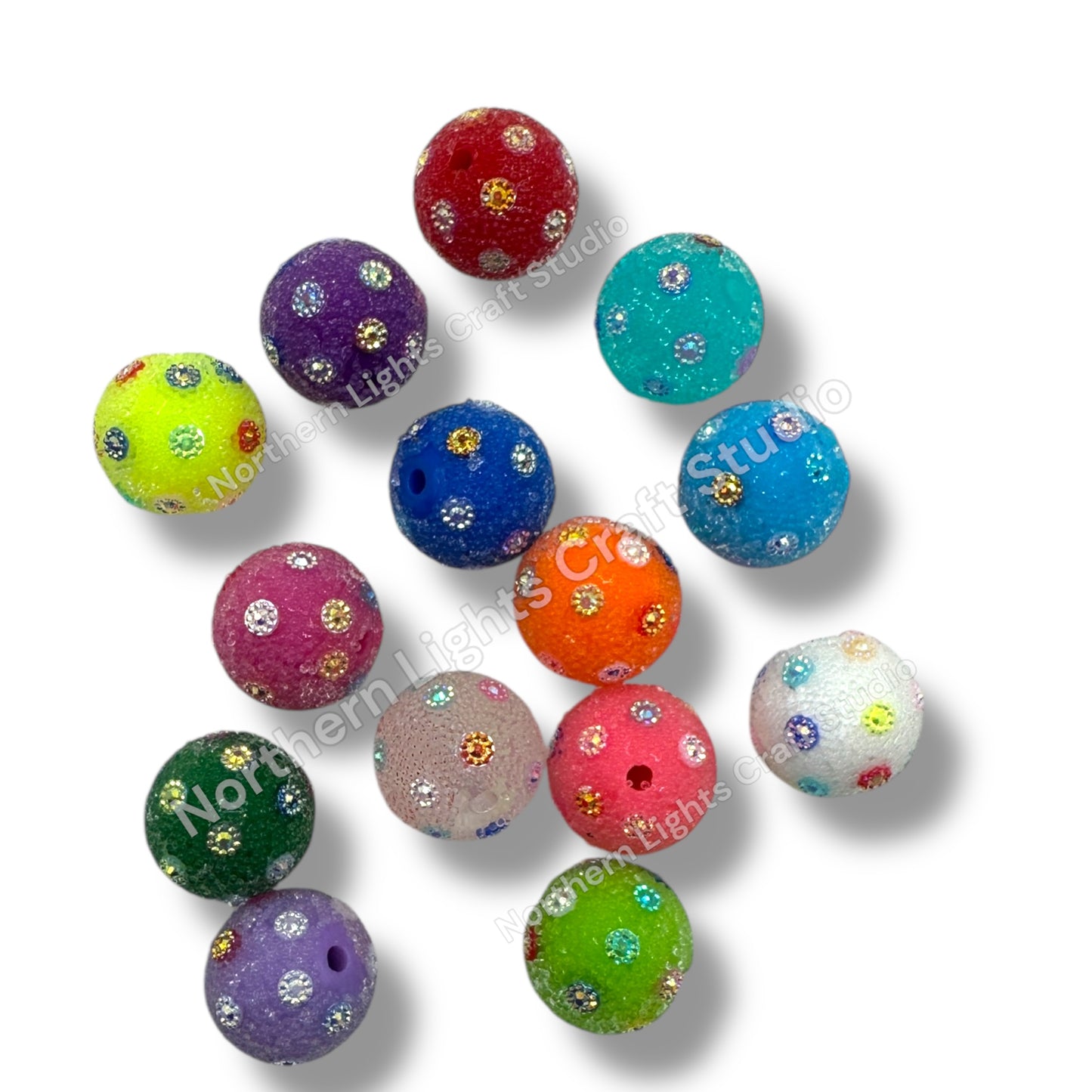 20mm Glitter Sequin Acrylic Beads 10pcs.