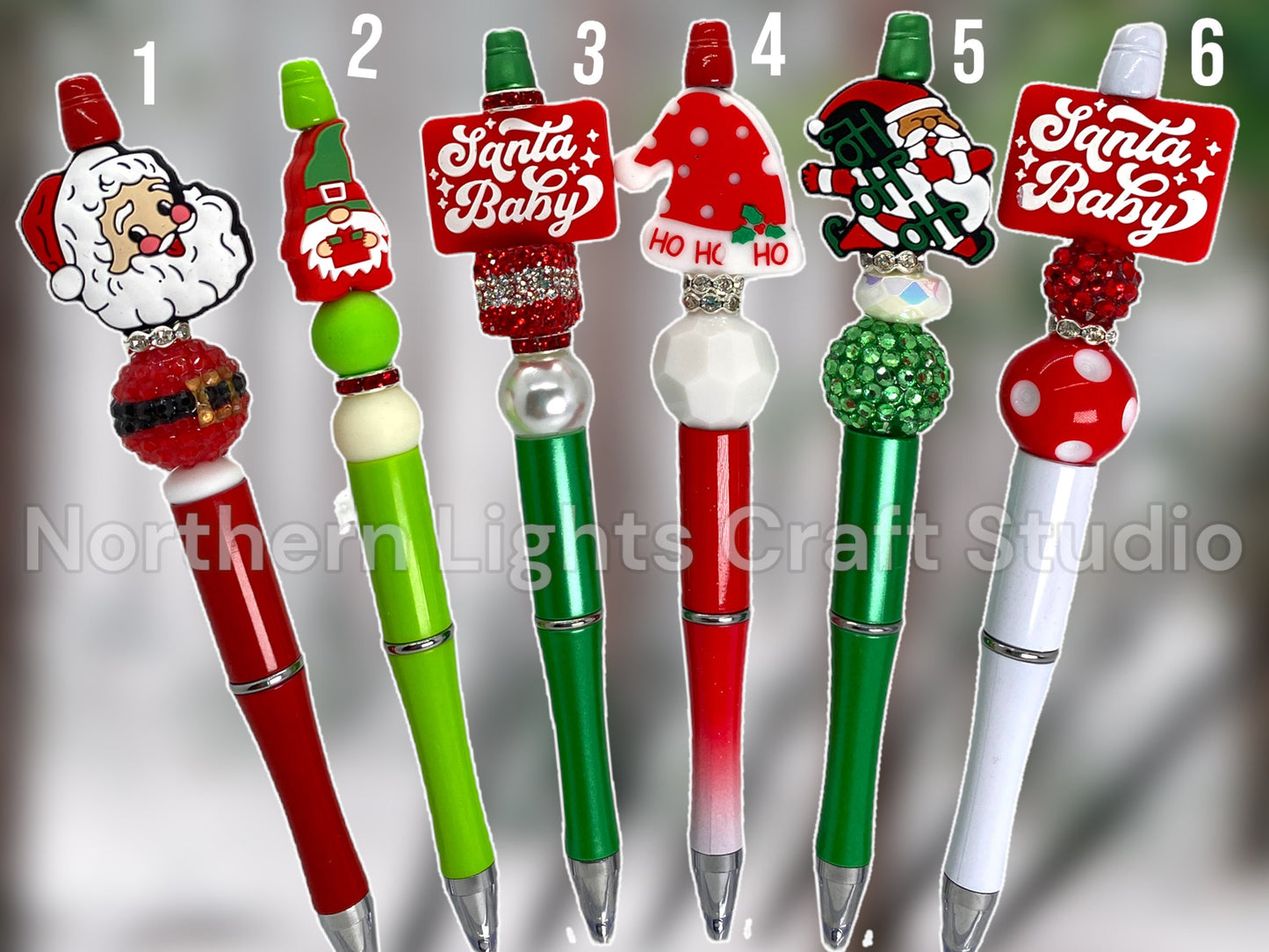 Custom Beaded Christmas Pen, Bling Pen, Christmas Bling Pen, Santa Gift, Ho Ho Ho, Santa Baby, Cute Stocking Stuffer, Gnome, Santa