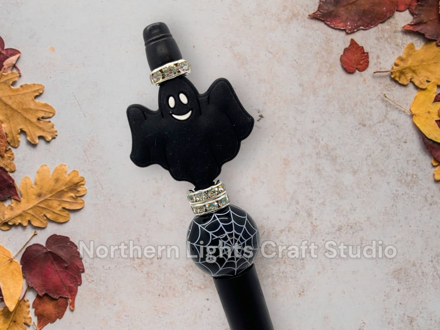 Custom Beaded Pen, Halloween Pen, Halloween Party Door Prizes, Ghost Pen, Pumpkin Pen, Hocus Pocus, Scream Ghost, Halloween Bling Pen