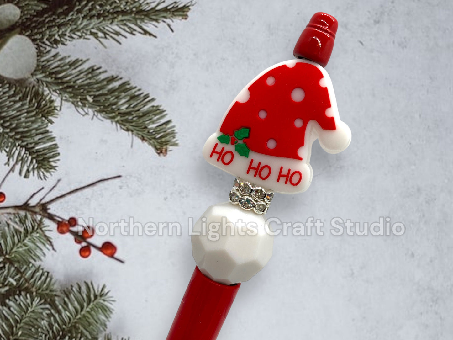 Custom Beaded Christmas Pen, Bling Pen, Christmas Bling Pen, Santa Gift, Ho Ho Ho, Santa Baby, Cute Stocking Stuffer, Gnome, Santa