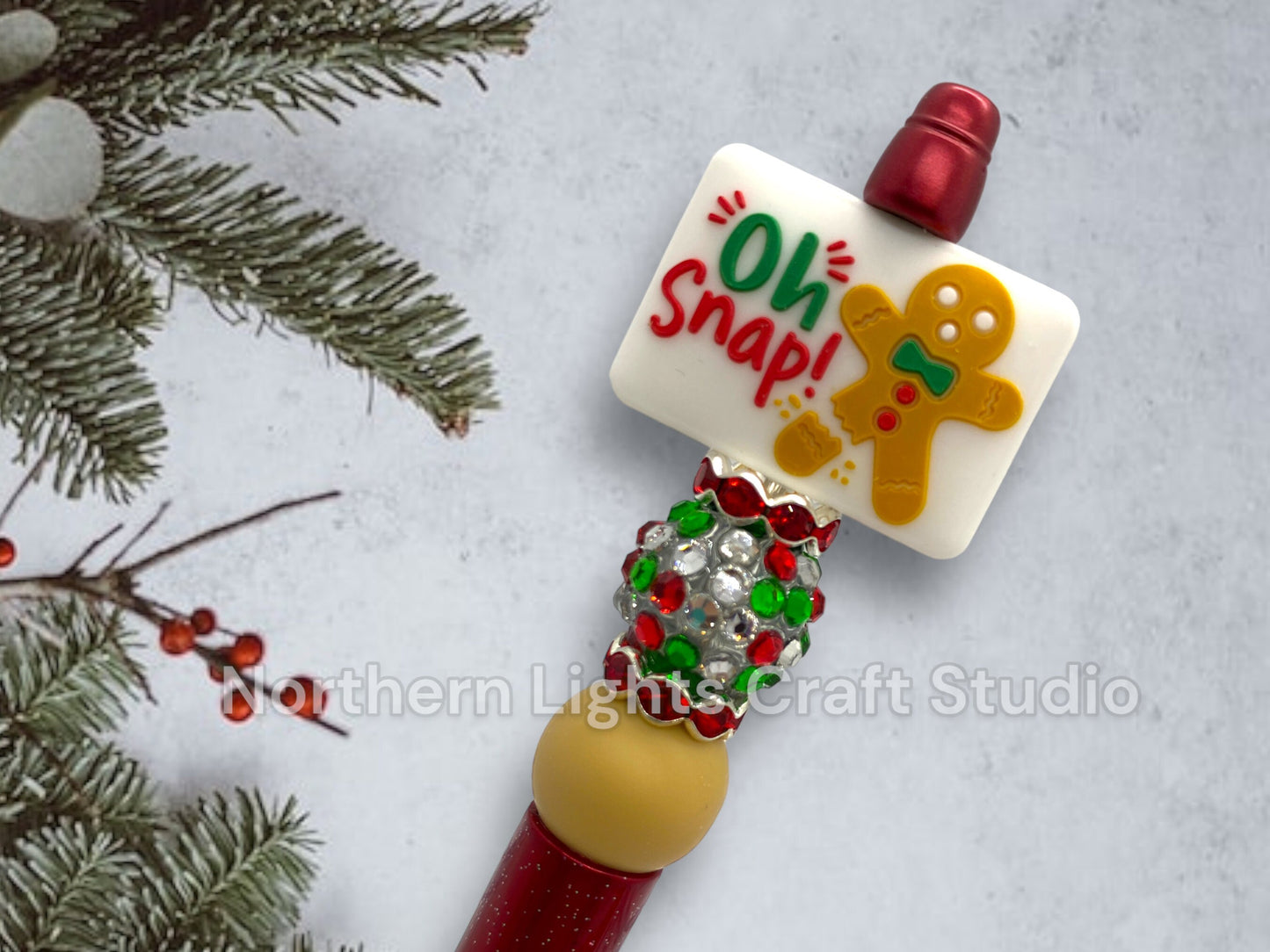 Gingerbread Pen, Gingerbread Man, Gingerbread House, Beaded Gingerbread Pens, Stocking Stuffer, Gingerbread Tree, Gingerbread Gift Idea
