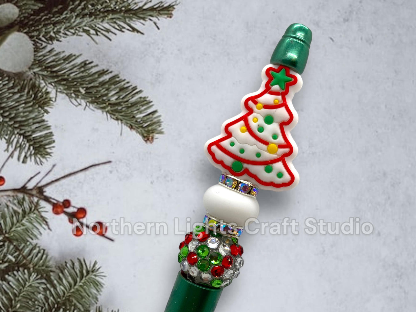 Beaded Pens, Beaded Christmas Pens, Christmas Pen, Christmas Tree Pen, Christmas Wreath Pen, Bling Christmas Pen, Stocking Stuffer Ideas
