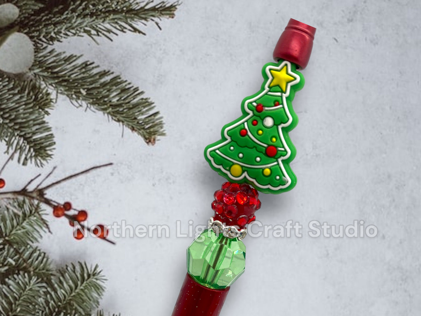 Beaded Pens, Beaded Christmas Pens, Christmas Pen, Christmas Tree Pen, Christmas Wreath Pen, Bling Christmas Pen, Stocking Stuffer Ideas