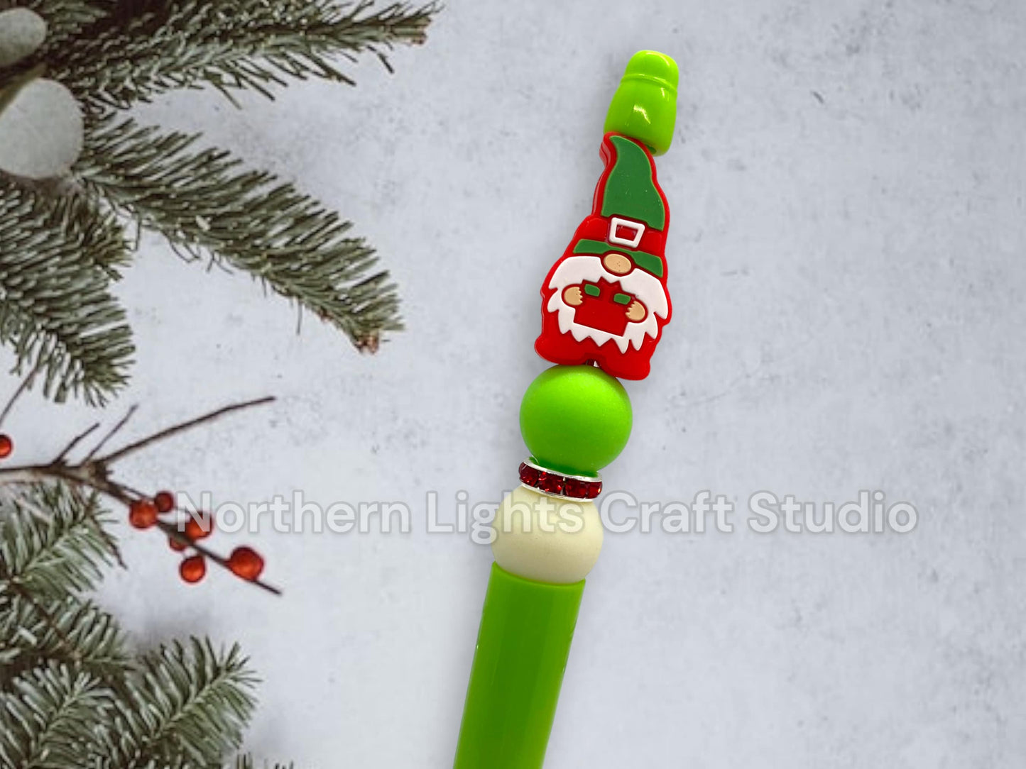 Custom Beaded Christmas Pen, Bling Pen, Christmas Bling Pen, Santa Gift, Ho Ho Ho, Santa Baby, Cute Stocking Stuffer, Gnome, Santa