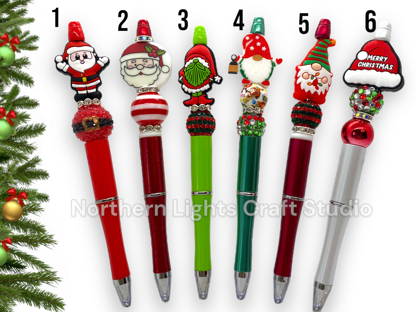 Custom Beaded Christmas Pen, Bling Pen, Christmas Bling Pen, Santa Gift, Ho Ho Ho, Santa Baby, Cute Stocking Stuffer, Gnome, Santa Pen