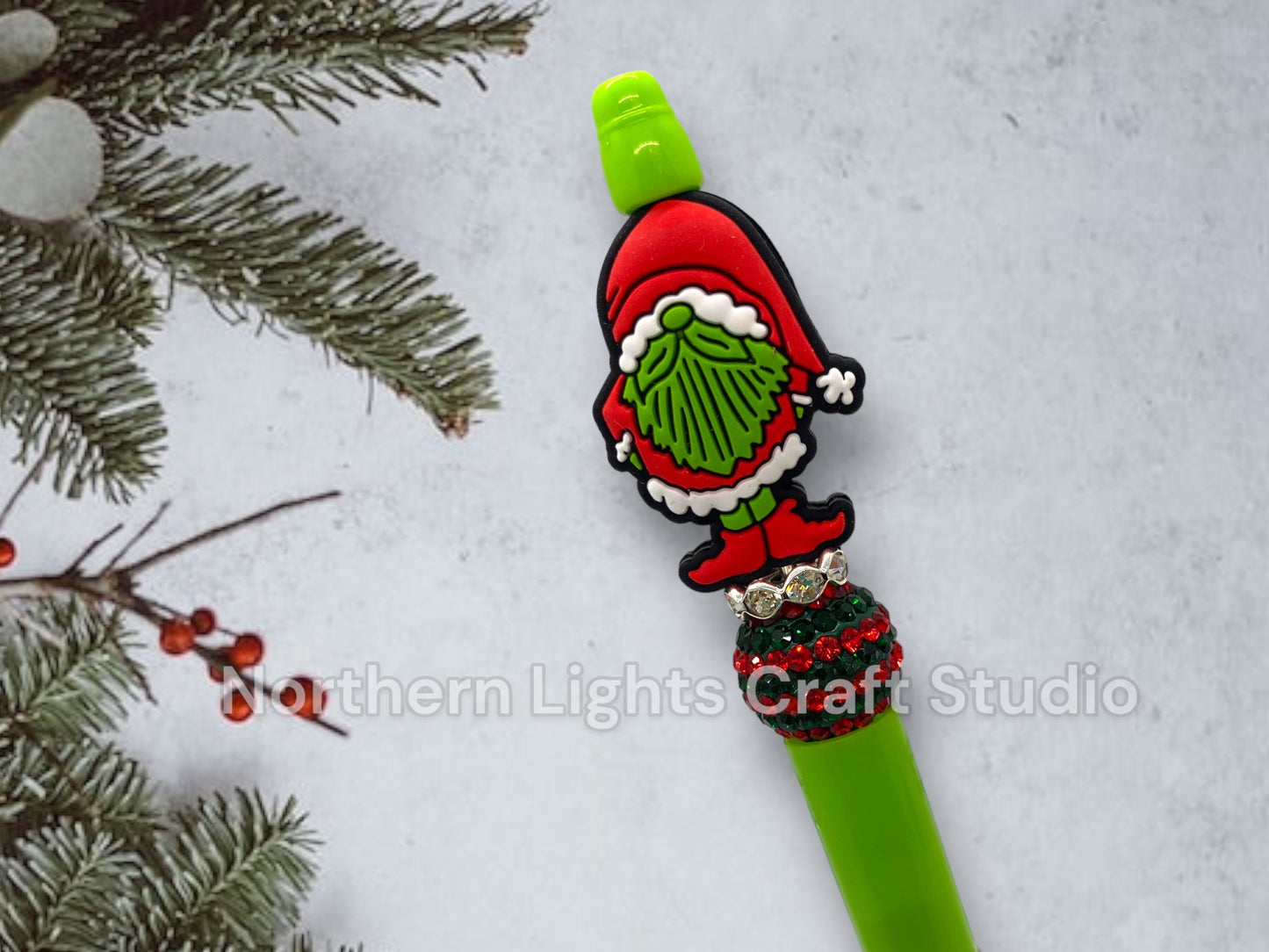 Custom Beaded Christmas Pen, Bling Pen, Christmas Bling Pen, Santa Gift, Ho Ho Ho, Santa Baby, Cute Stocking Stuffer, Gnome, Santa Pen