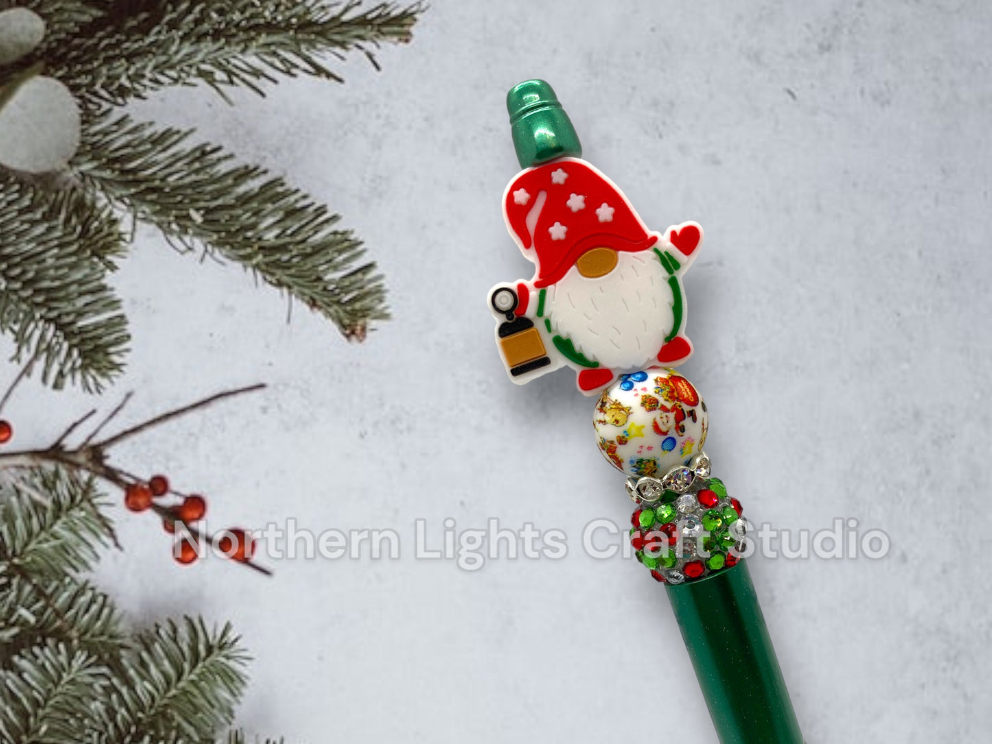 Custom Beaded Christmas Pen, Bling Pen, Christmas Bling Pen, Santa Gift, Ho Ho Ho, Santa Baby, Cute Stocking Stuffer, Gnome, Santa Pen
