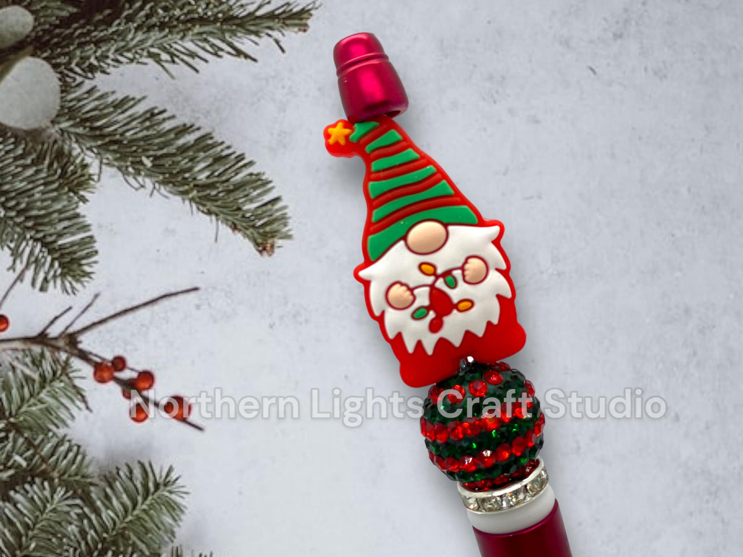 Custom Beaded Christmas Pen, Bling Pen, Christmas Bling Pen, Santa Gift, Ho Ho Ho, Santa Baby, Cute Stocking Stuffer, Gnome, Santa Pen