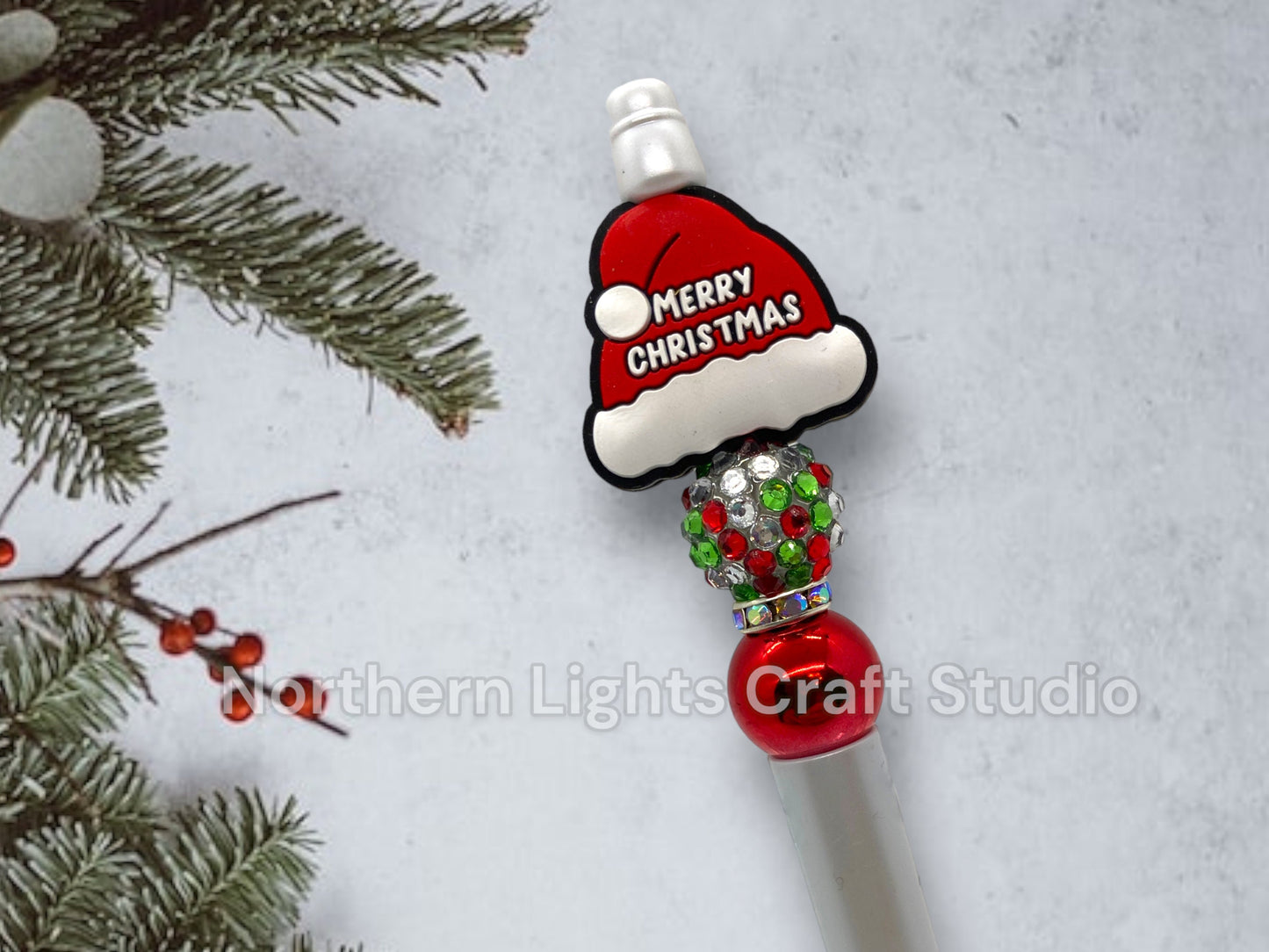 Custom Beaded Christmas Pen, Bling Pen, Christmas Bling Pen, Santa Gift, Ho Ho Ho, Santa Baby, Cute Stocking Stuffer, Gnome, Santa Pen