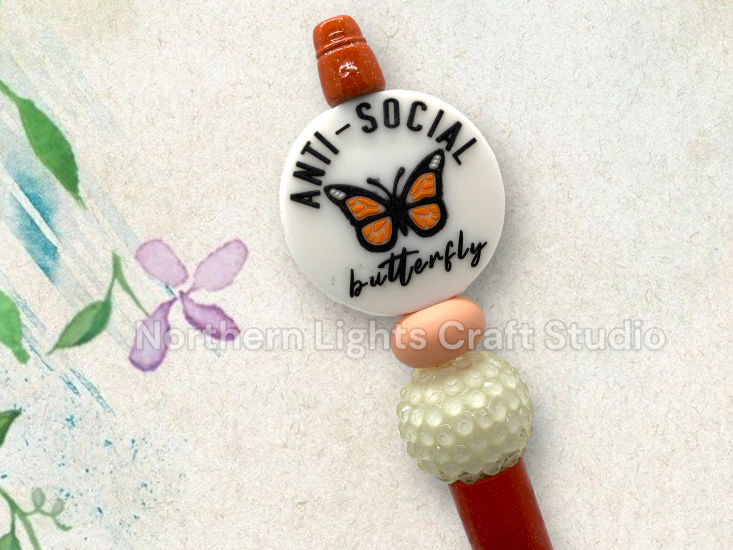 Custom Beaded Anti-Social and Anxiety Pen, Bling Pens, I Hate People Pen, Sarcastic Pen, Sassy Pens, Anti-Social Pen, Attitude Pens