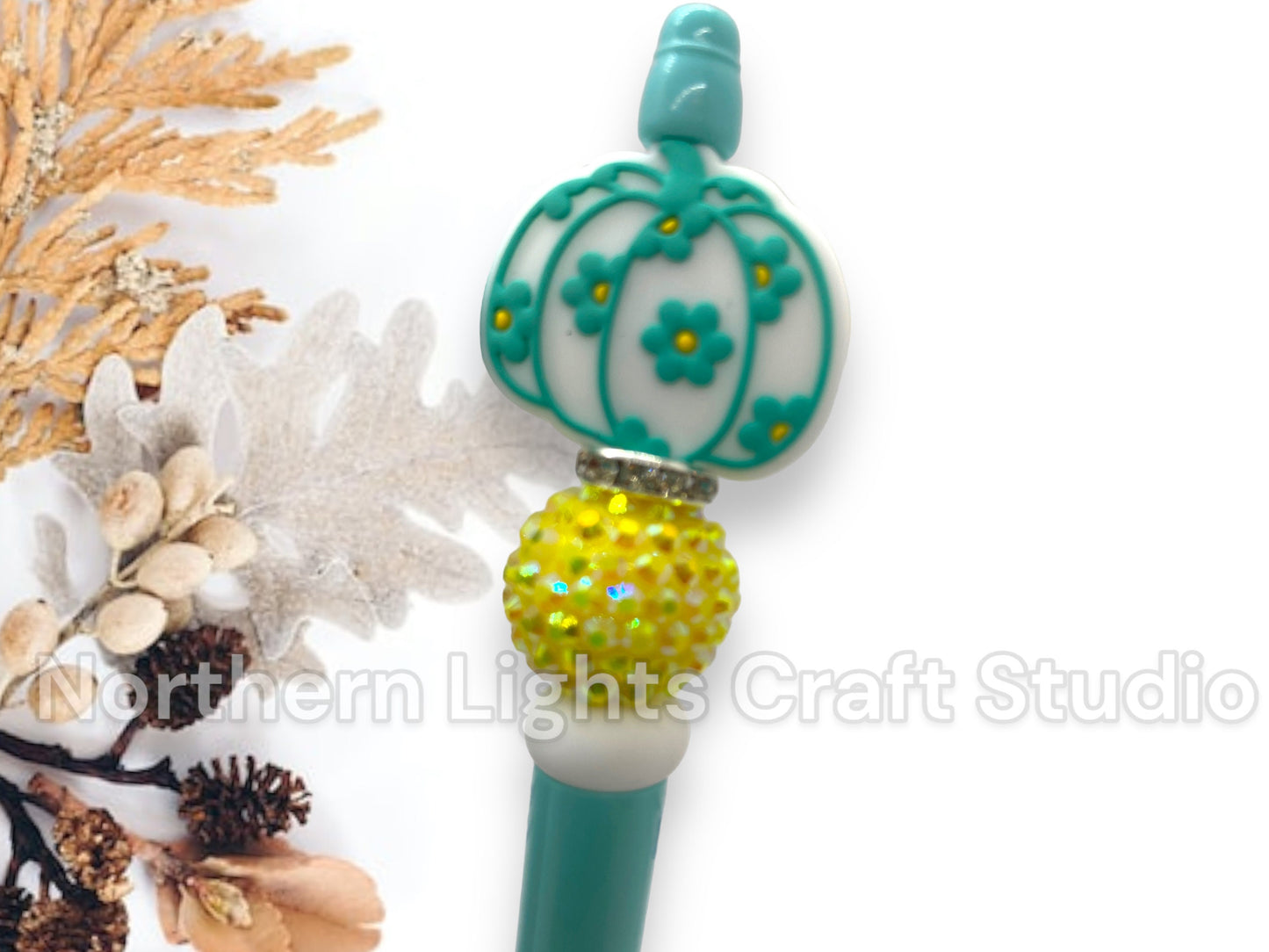 Beaded Pens, Boho Pumpkin Pen, Fall Pen, Boho Pen, Bling Pumpkin Pen, Cute Pen, Bling Pen, Bead Pen, Boho Themed Pens, Harvest Gift