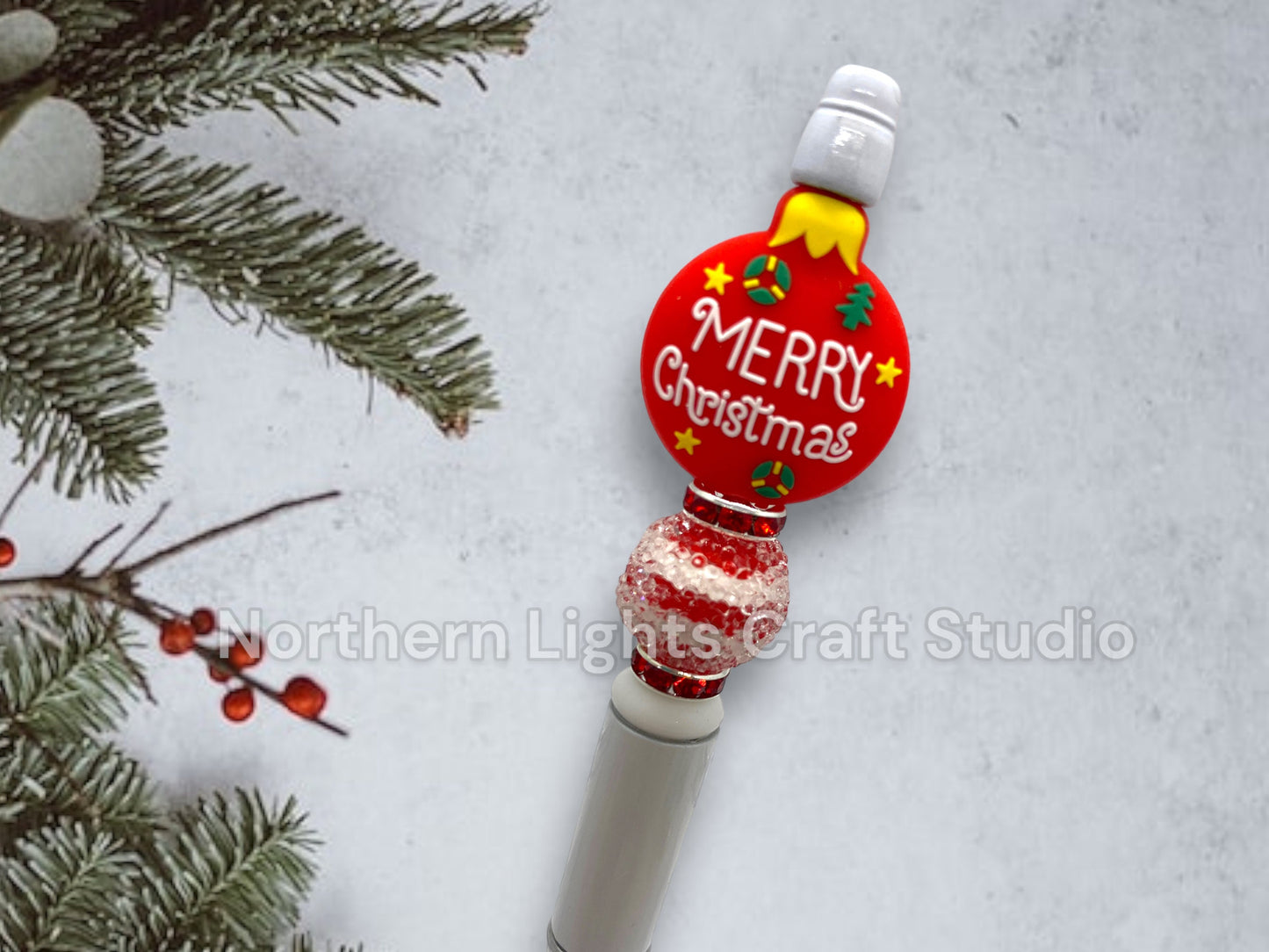 Custom Beaded Pen, Bead Pen, Silicone Bead Pen, Jingle All the Way Gift, Stocking Stuffer Ideas, Bling Pen, Reindeer Pen, Merry Christmas