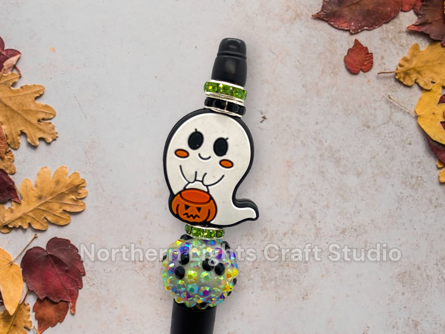 Custom Beaded Pen, Halloween Pen, Halloween Party Door Prizes, Ghost Pen, Pumpkin Pen, Hocus Pocus, Scream Ghost, Halloween Bling Pen