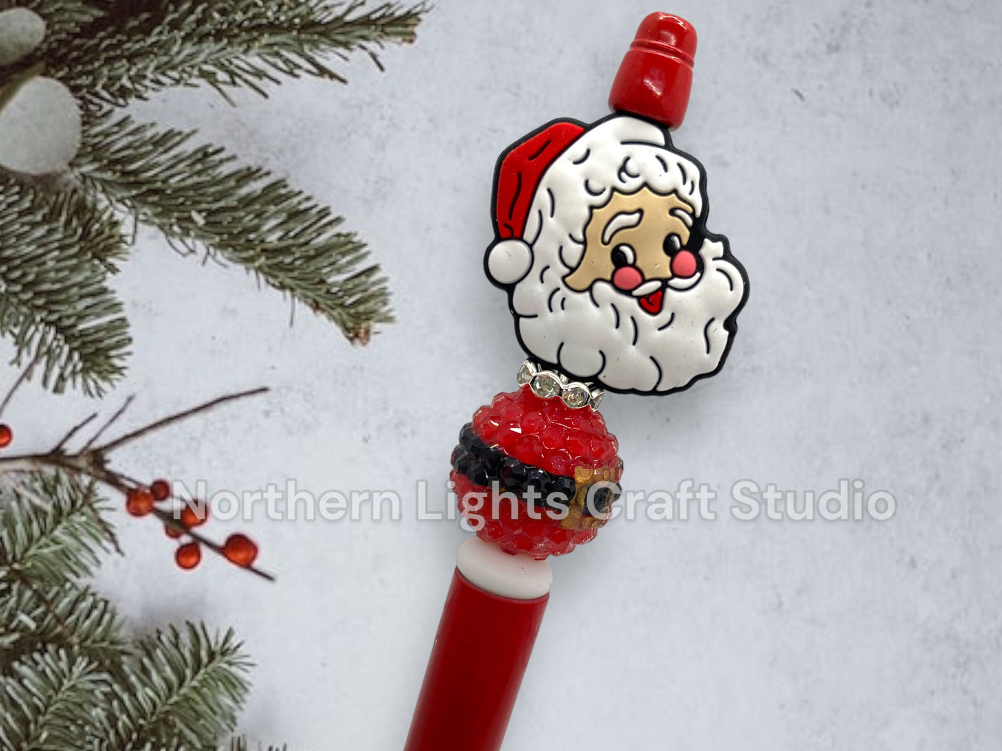 Custom Beaded Christmas Pen, Bling Pen, Christmas Bling Pen, Santa Gift, Ho Ho Ho, Santa Baby, Cute Stocking Stuffer, Gnome, Santa