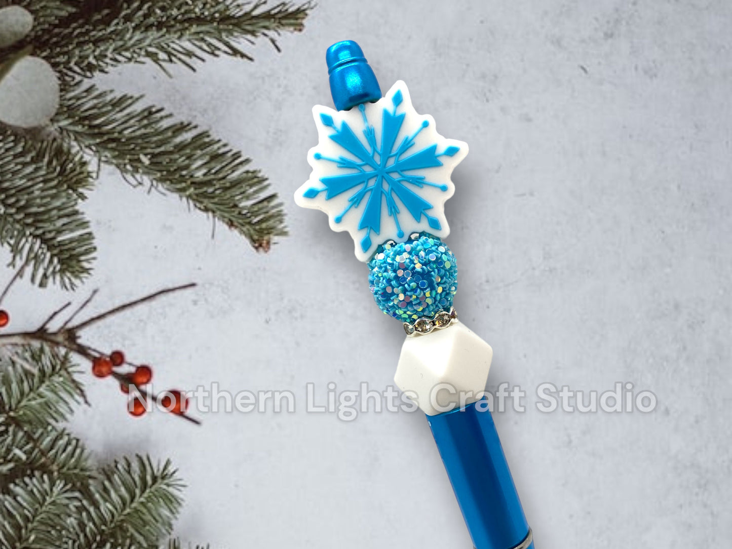 Beaded Snowman Pens, Bead Pens, Snowman Gift, Stocking Stuffer Pens, Bling Snowman, Gnome Snowman, Snowflake Pen, Custom Beaded Winter Pen