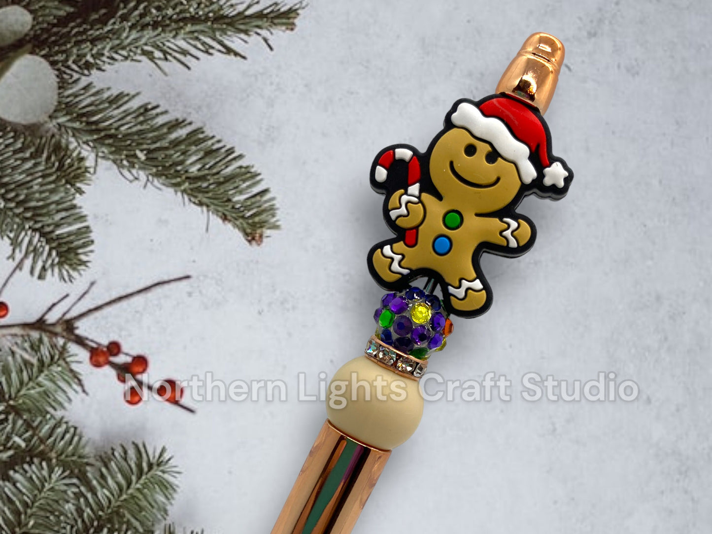 Gingerbread Pen, Gingerbread Man, Gingerbread House, Beaded Gingerbread Pens, Stocking Stuffer, Gingerbread Tree, Gingerbread Gift Idea