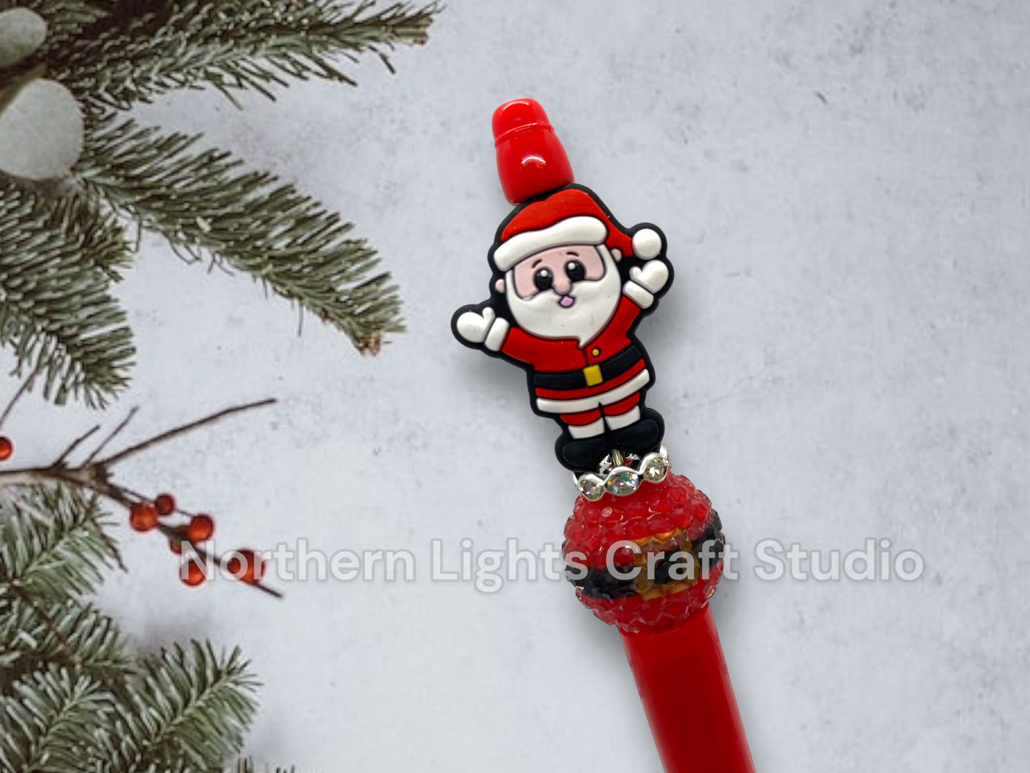Custom Beaded Christmas Pen, Bling Pen, Christmas Bling Pen, Santa Gift, Ho Ho Ho, Santa Baby, Cute Stocking Stuffer, Gnome, Santa Pen
