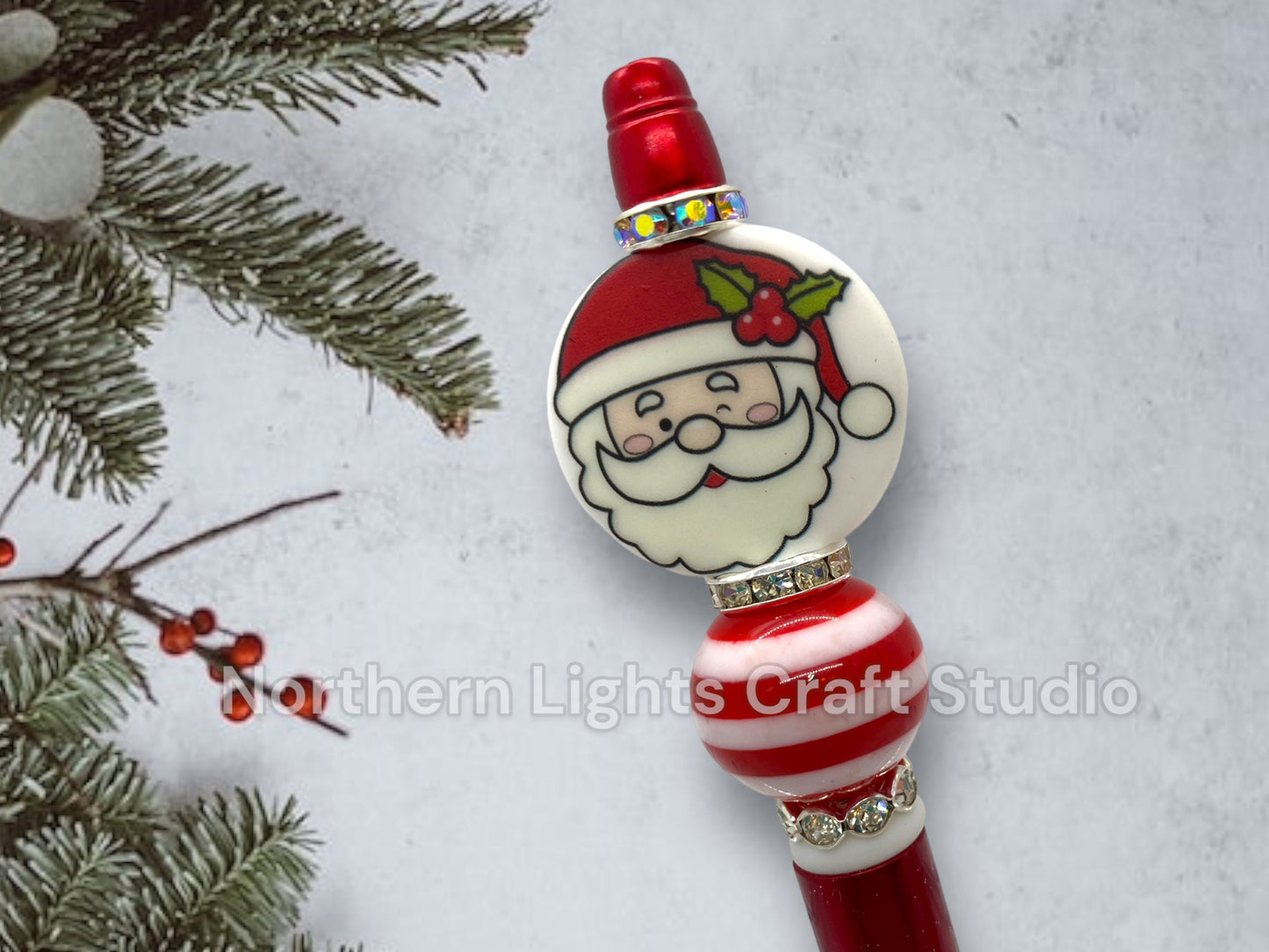 Custom Beaded Christmas Pen, Bling Pen, Christmas Bling Pen, Santa Gift, Ho Ho Ho, Santa Baby, Cute Stocking Stuffer, Gnome, Santa Pen