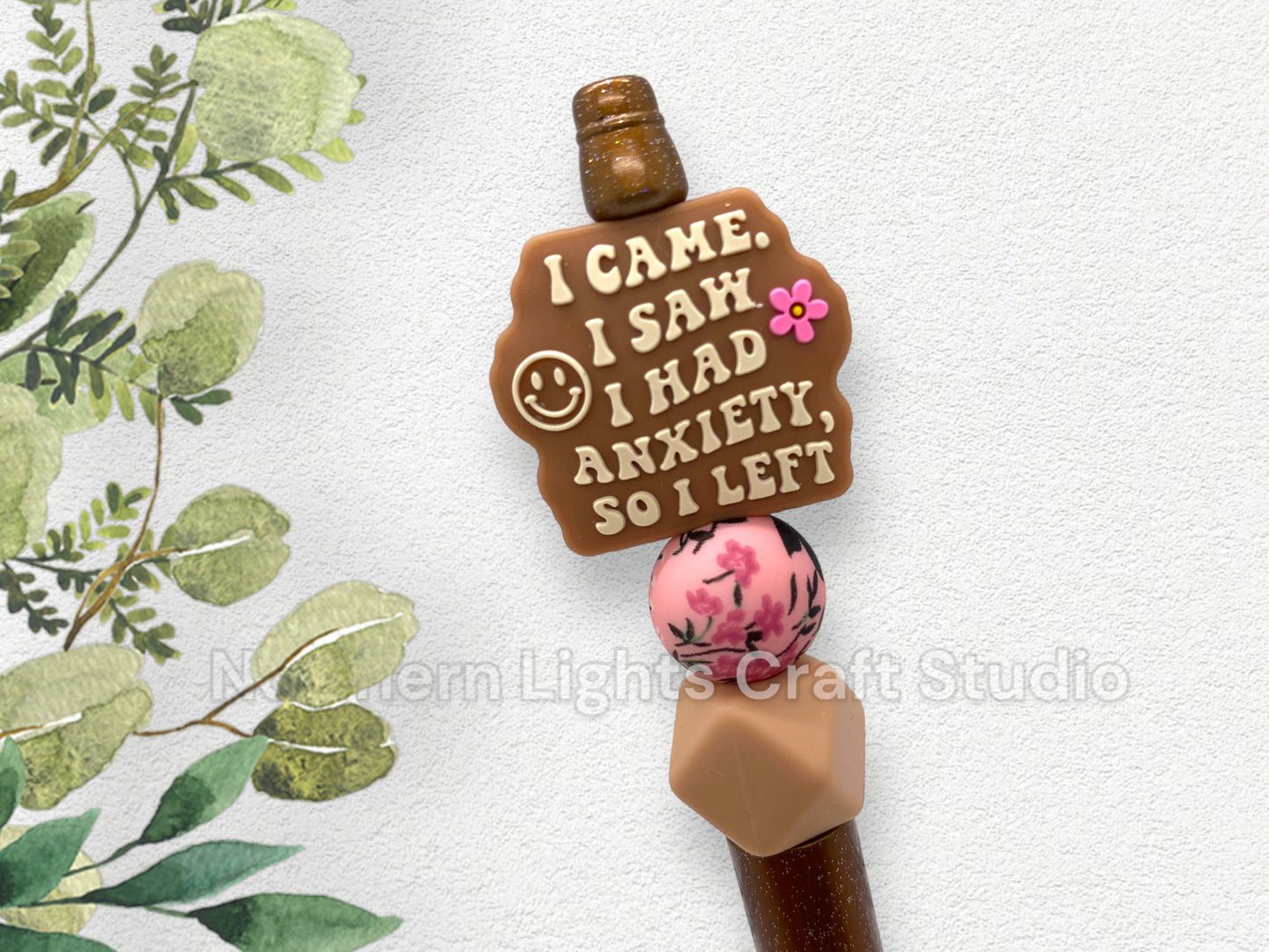 Custom Beaded Anti-Social and Anxiety Pen, Bling Pens, I Hate People Pen, Sarcastic Pen, Sassy Pens, Anti-Social Pen, Attitude Pens