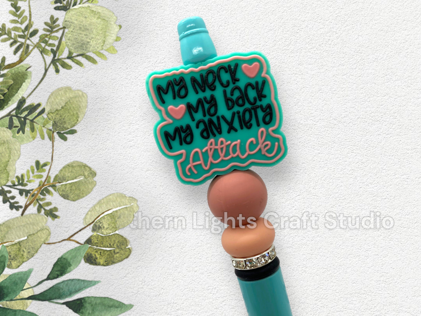 Custom Beaded Anti-Social and Anxiety Pen, Bling Pens, I Hate People Pen, Sarcastic Pen, Sassy Pens, Anti-Social Pen, Attitude Pens