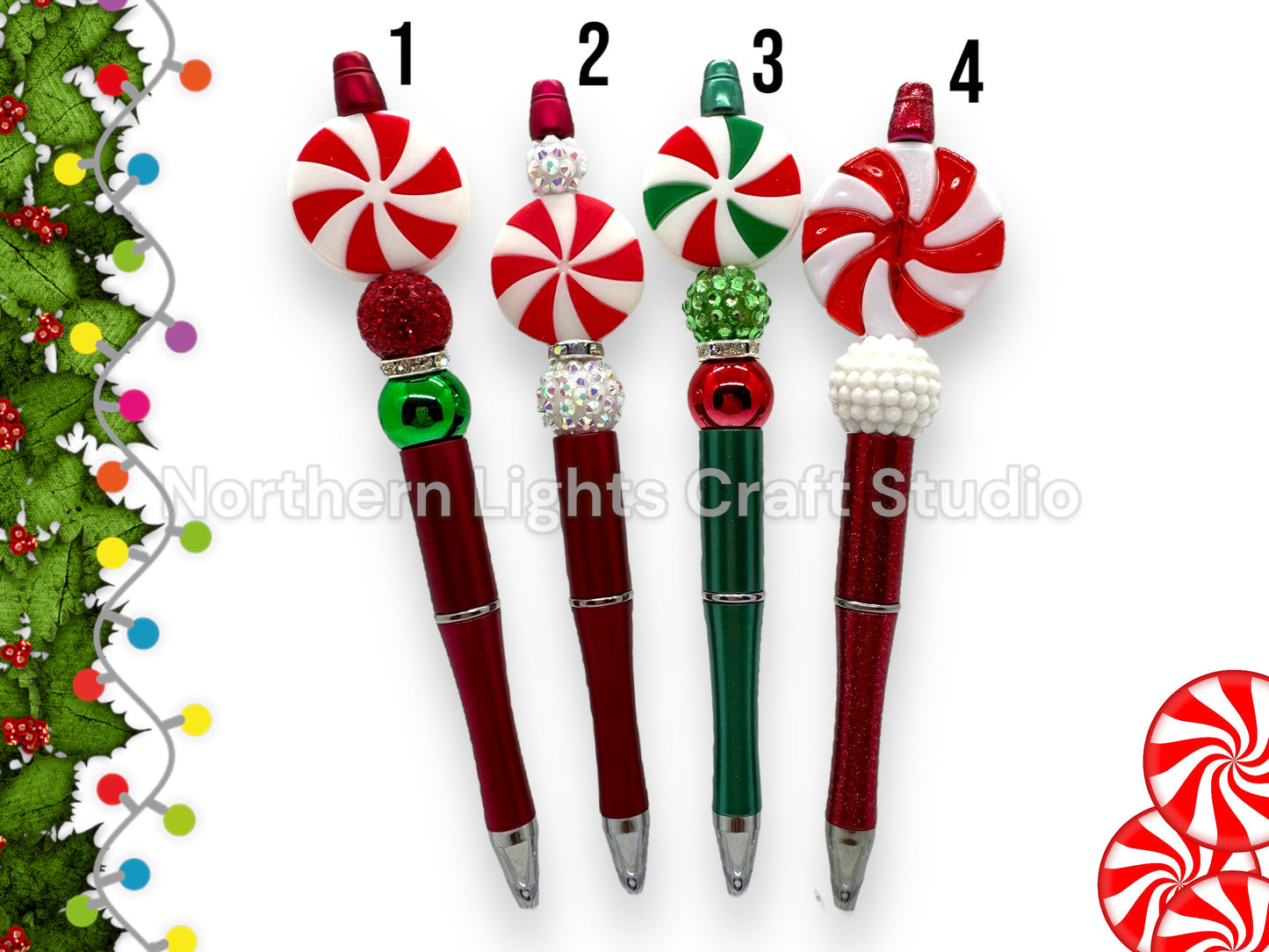 Beaded Christmas Pens, Beaded Pens, Starlight Mints, Peppermint Pens, Beaded Pen, Christmas Tree Truck, Ornament, Christmas Mints Gift