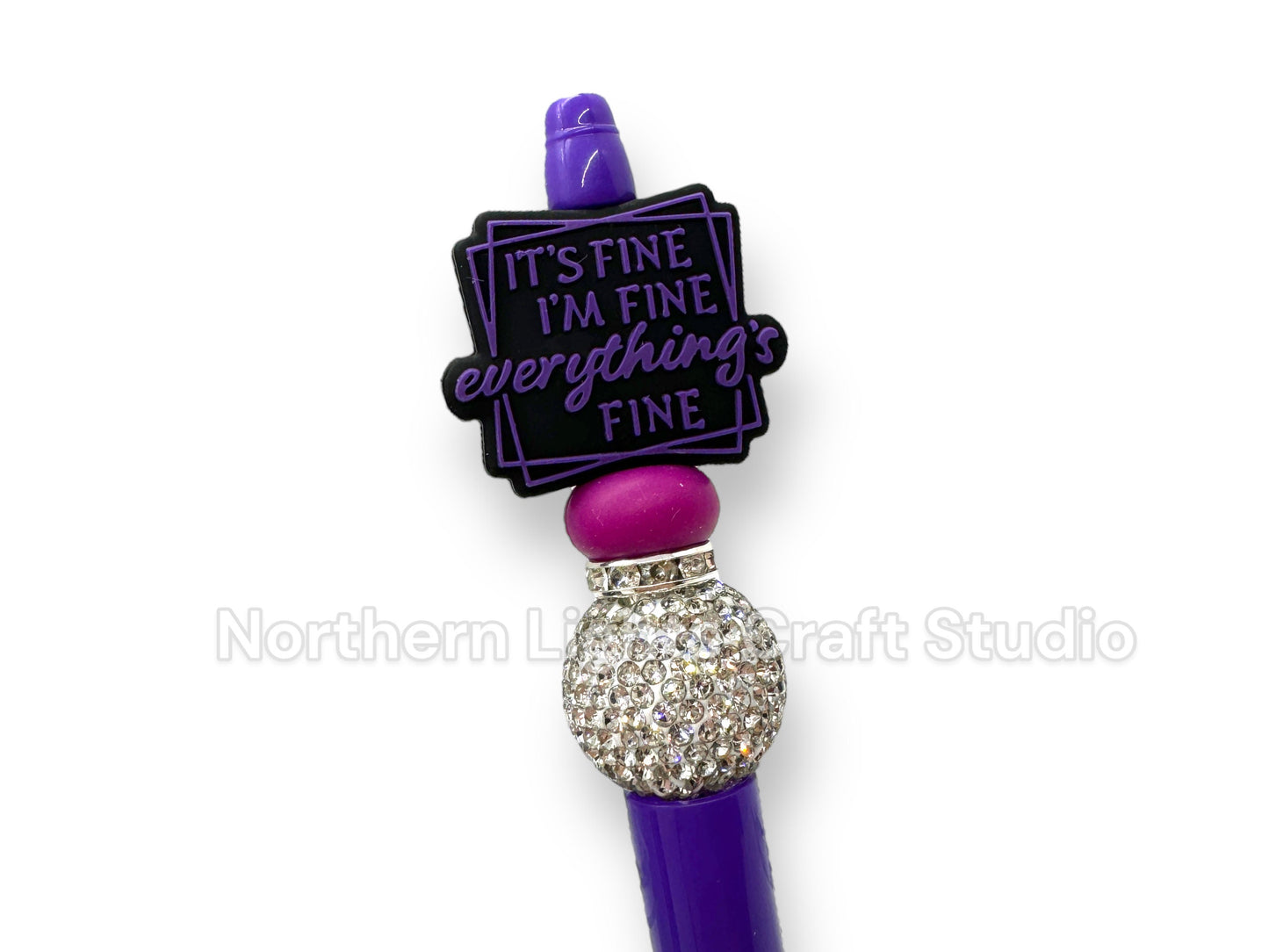 Custom Beaded Positivity Pen, Bling Pen, Mindset Gift, Worry Less, Be Kind, Read Good Books, Book Lover Gift, Bead Pen, Avid Reader