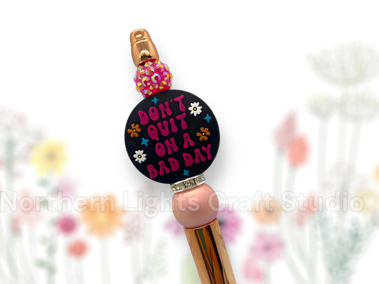 Custom Beaded Pen, Kindness Gift, Positive Attitude, Don't Quit, Silicone Bead Pen, Stocking Stuffer Pen, Encouragement Gift, You are Worthy