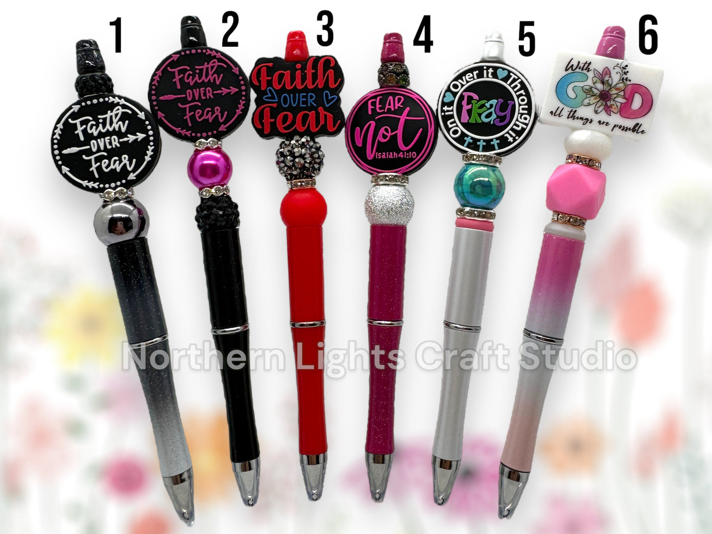 Custom Beaded Faith Pen, Faith Over Fear Gift, Pray Through It, Bling Faith Pen, With God All Things Are Possible Pen, Fear Not