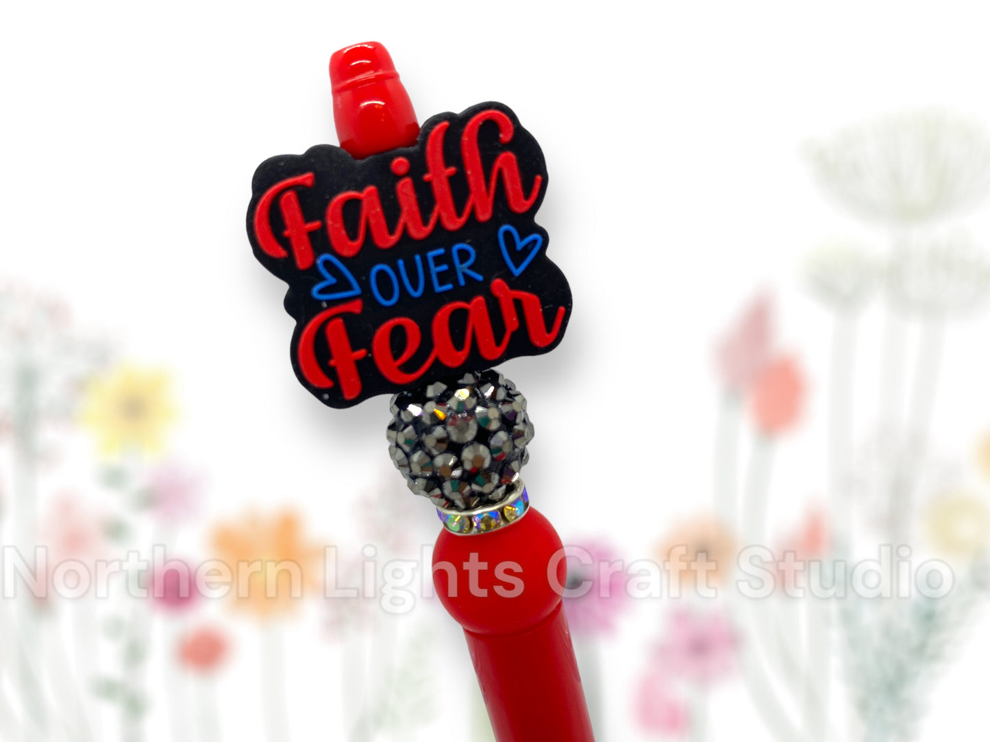 Custom Beaded Faith Pen, Faith Over Fear Gift, Pray Through It, Bling Faith Pen, With God All Things Are Possible Pen, Fear Not