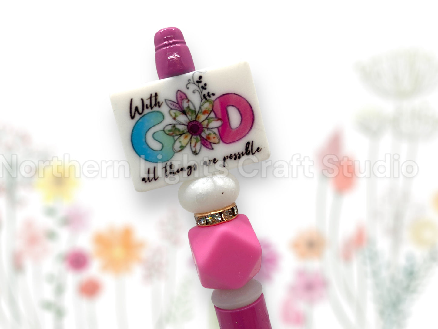 Custom Beaded Faith Pen, Faith Over Fear Gift, Pray Through It, Bling Faith Pen, With God All Things Are Possible Pen, Fear Not