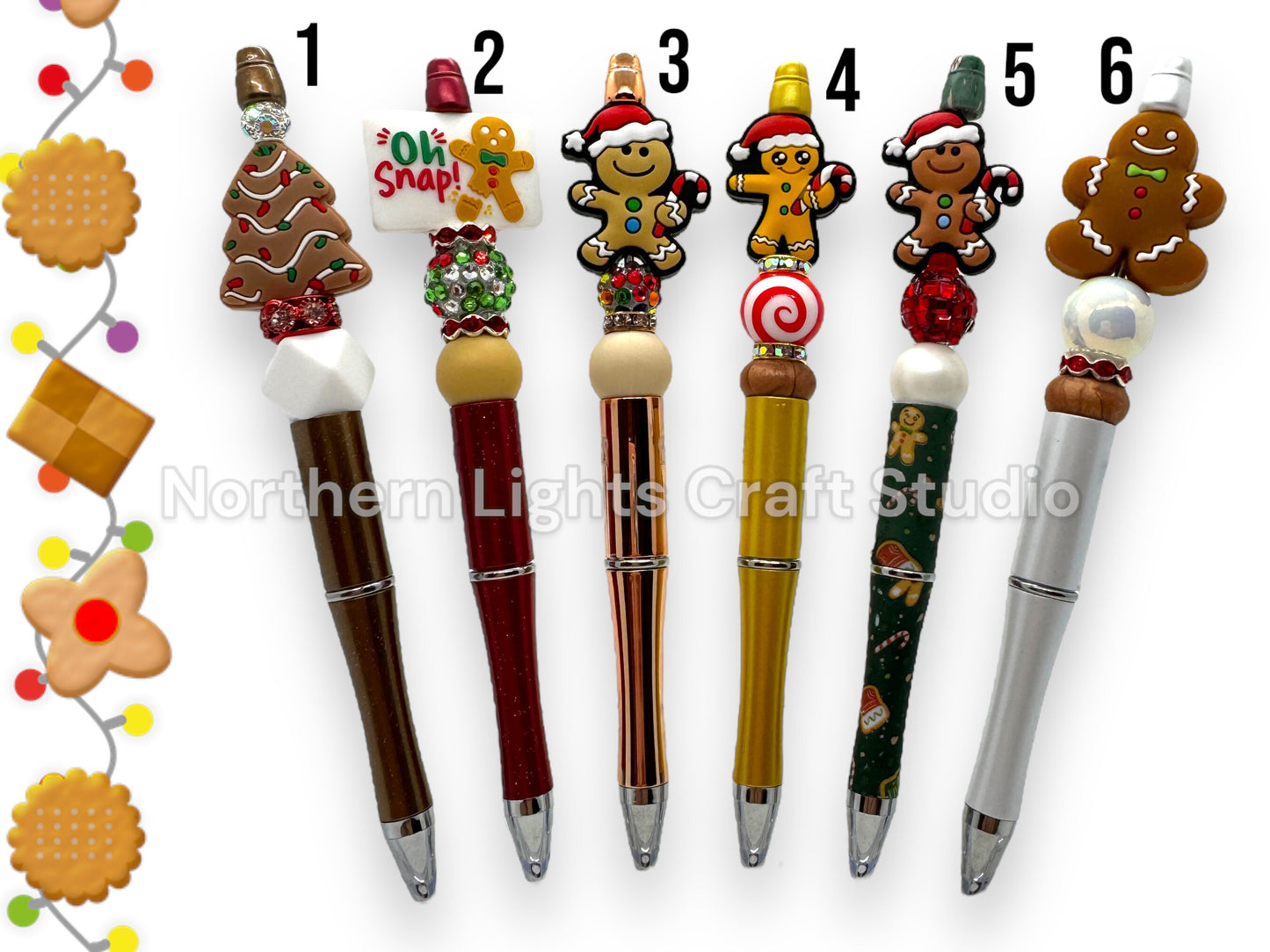 Gingerbread Pen, Gingerbread Man, Gingerbread House, Beaded Gingerbread Pens, Stocking Stuffer, Gingerbread Tree, Gingerbread Gift Idea