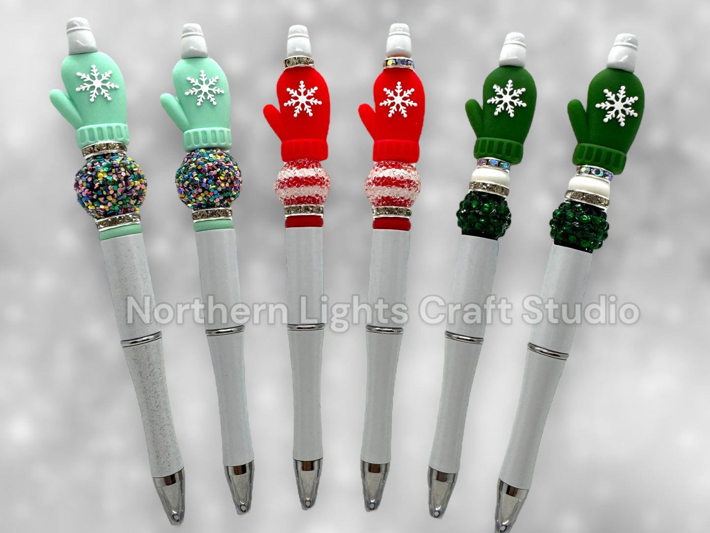 Beaded Mitten Pens, Custom Beaded Mitten Pen, Winter Mitten Gift, Stocking Stuffer Ideas, Baby It's Cold Outside, Rhinestone Mitten Pen