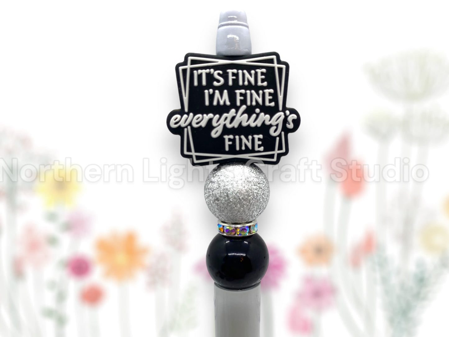 Custom Beaded Positivity Pen, Bling Pen, Mindset Gift, Worry Less, Be Kind, Read Good Books, Book Lover Gift, Bead Pen, Avid Reader