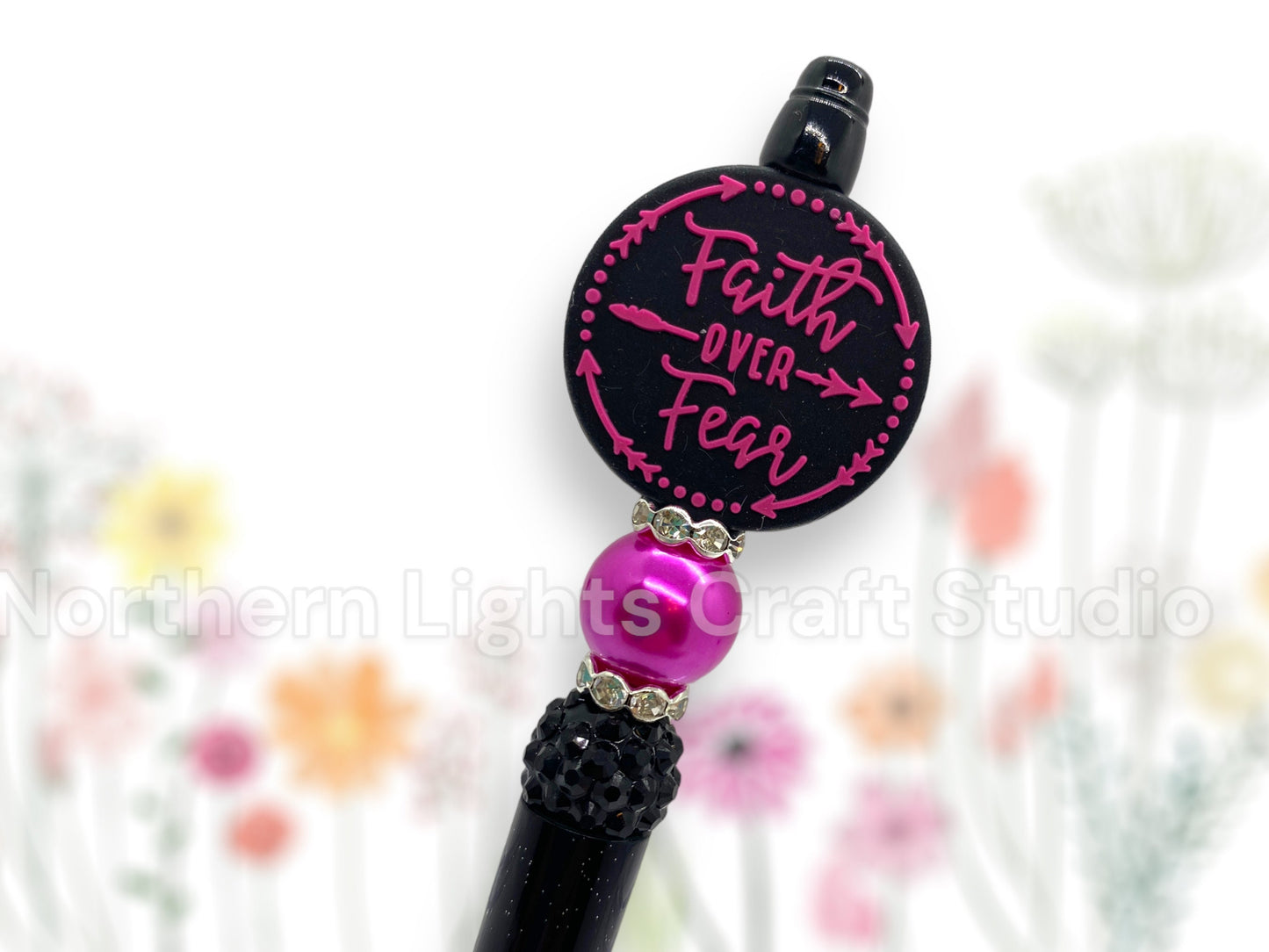Custom Beaded Faith Pen, Faith Over Fear Gift, Pray Through It, Bling Faith Pen, With God All Things Are Possible Pen, Fear Not