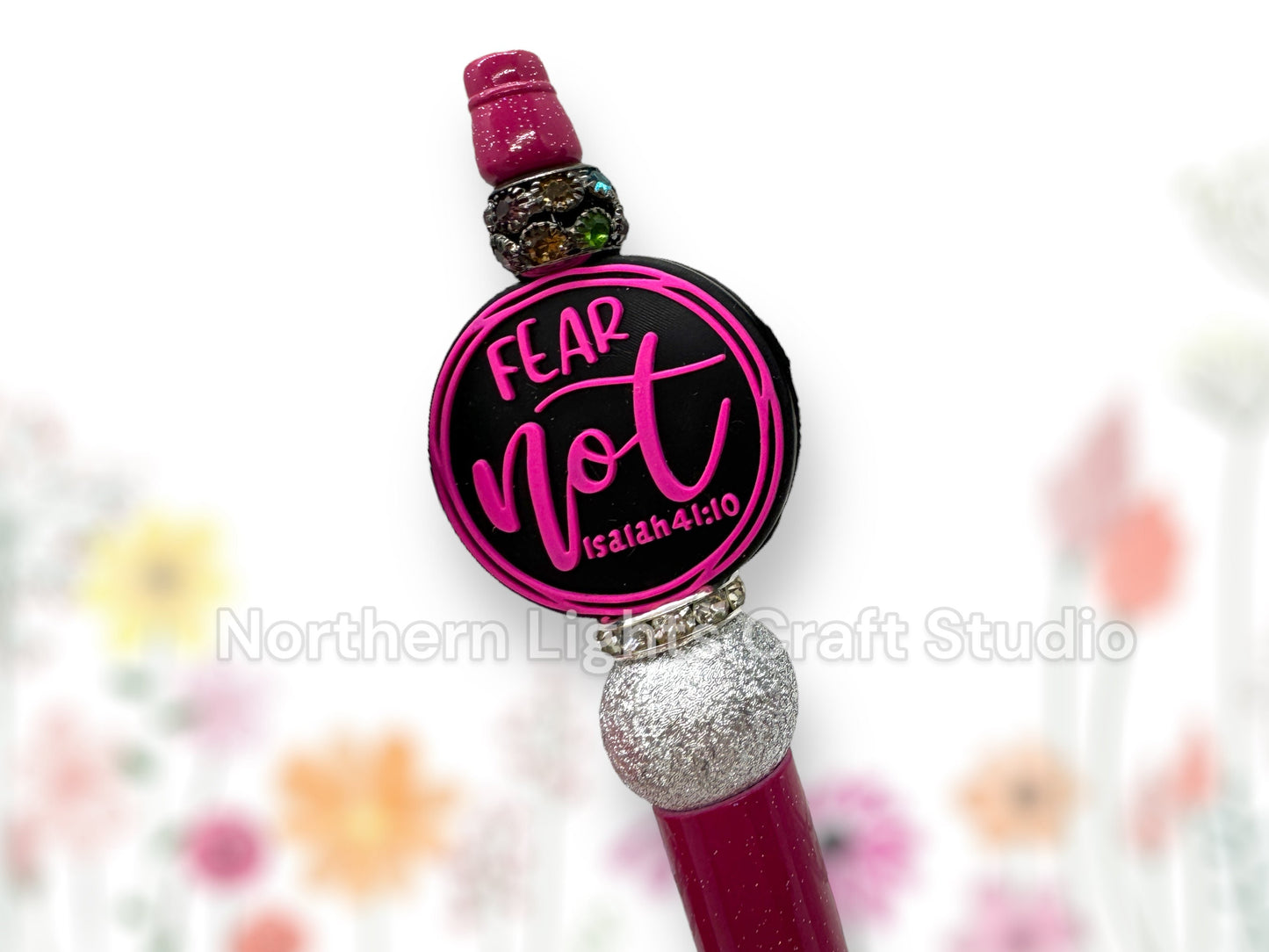 Custom Beaded Faith Pen, Faith Over Fear Gift, Pray Through It, Bling Faith Pen, With God All Things Are Possible Pen, Fear Not