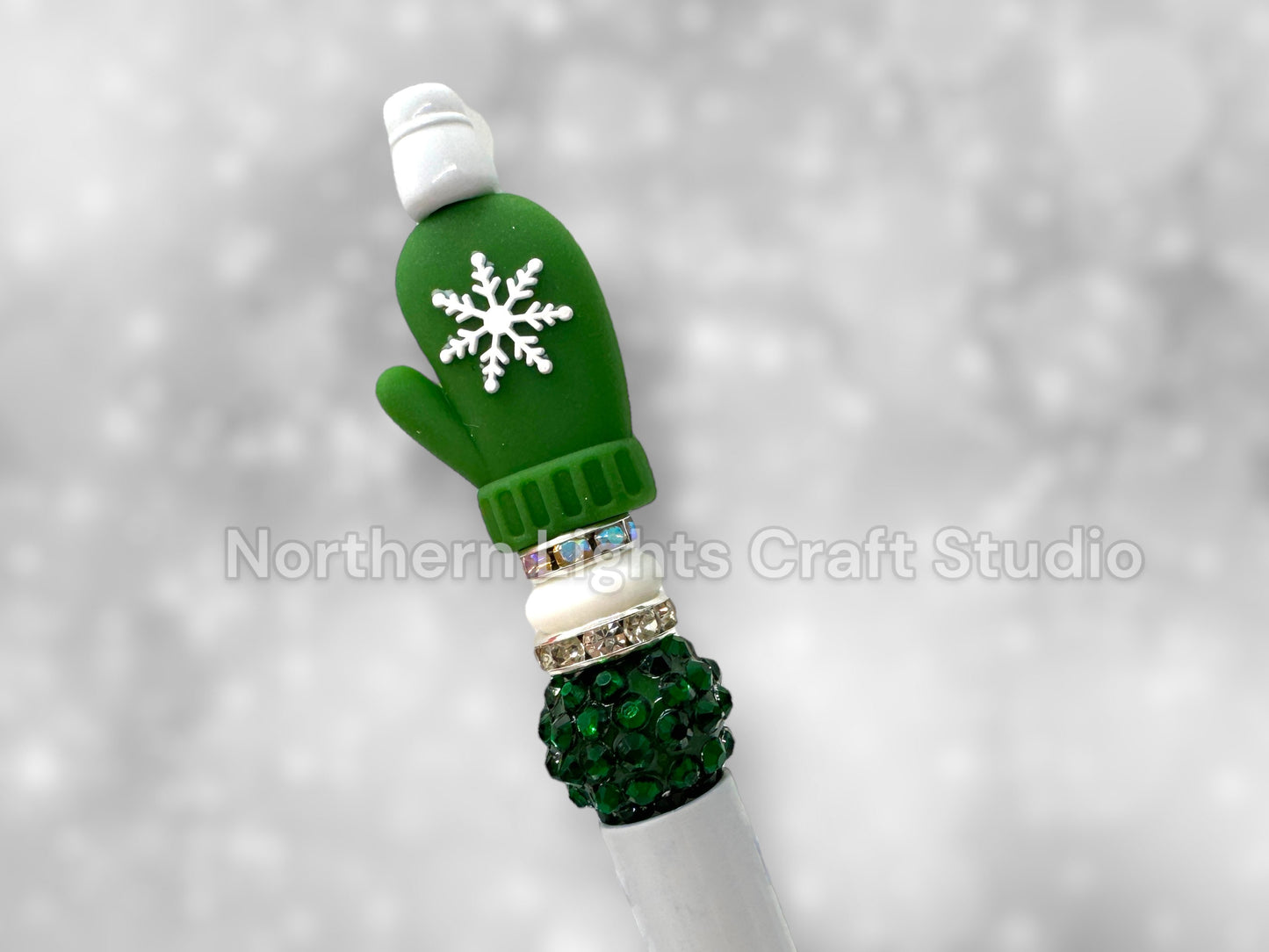 Beaded Mitten Pens, Custom Beaded Mitten Pen, Winter Mitten Gift, Stocking Stuffer Ideas, Baby It's Cold Outside, Rhinestone Mitten Pen